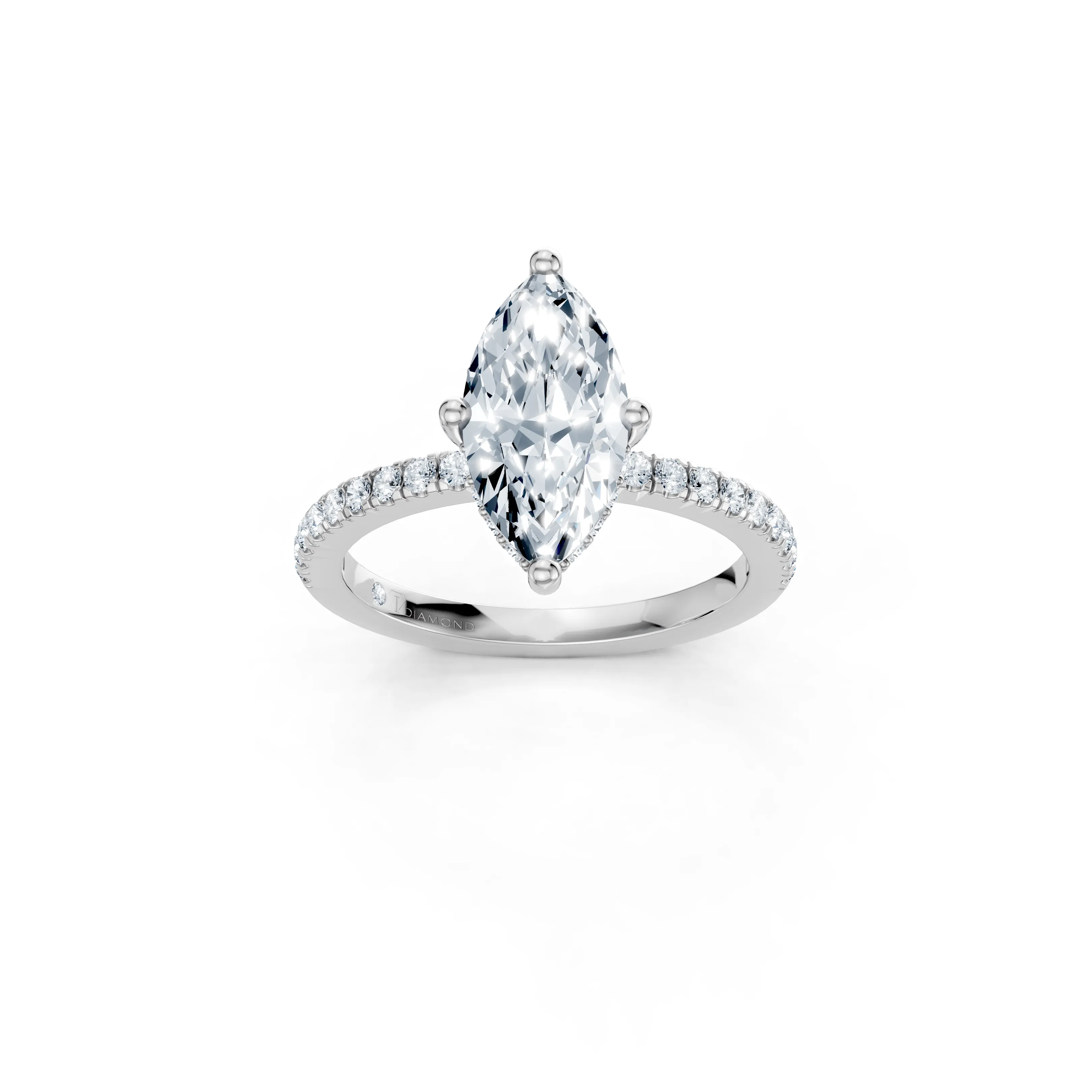 aveline marquise hidden halo ring - main - 1