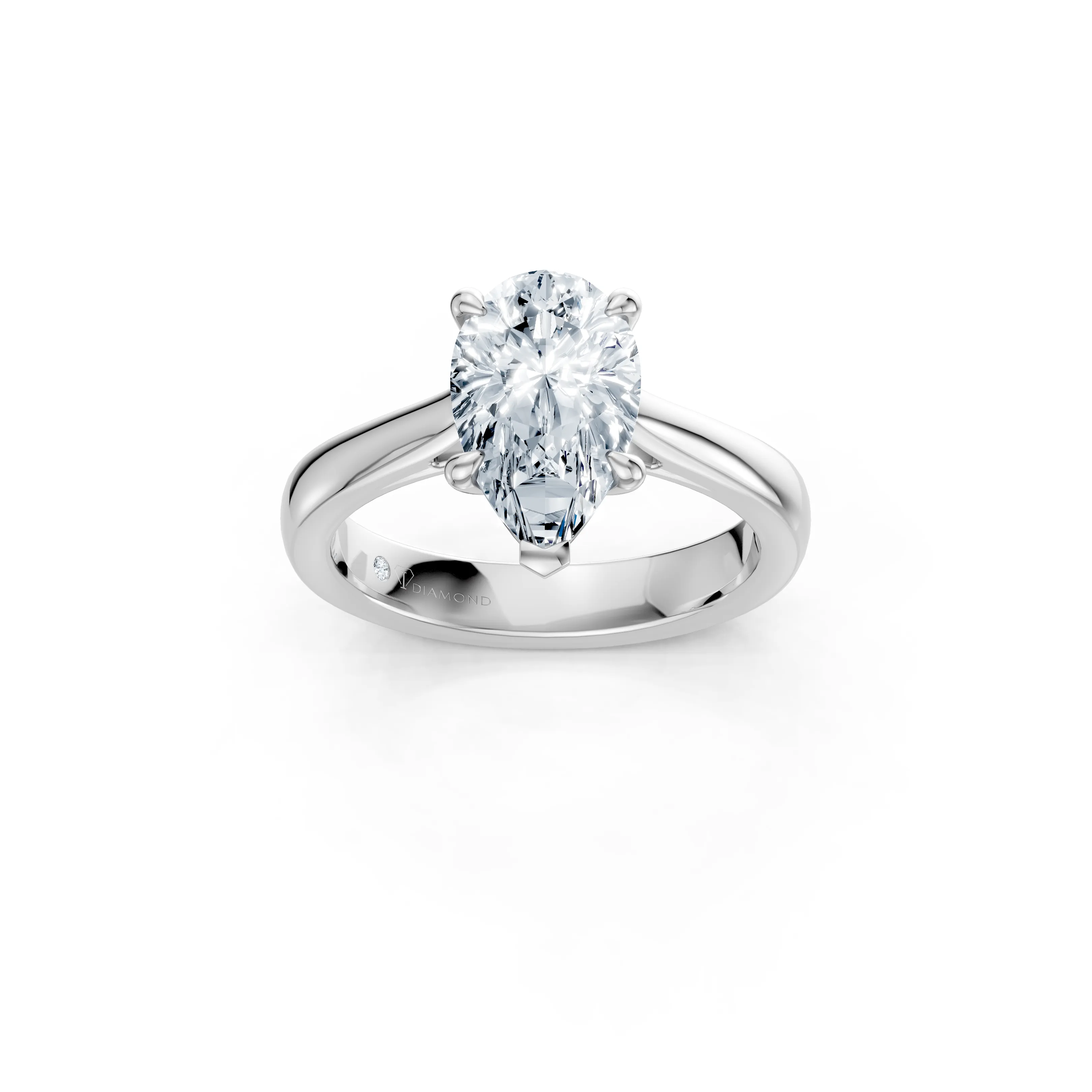 lyris pear solitaire ring - main - 1