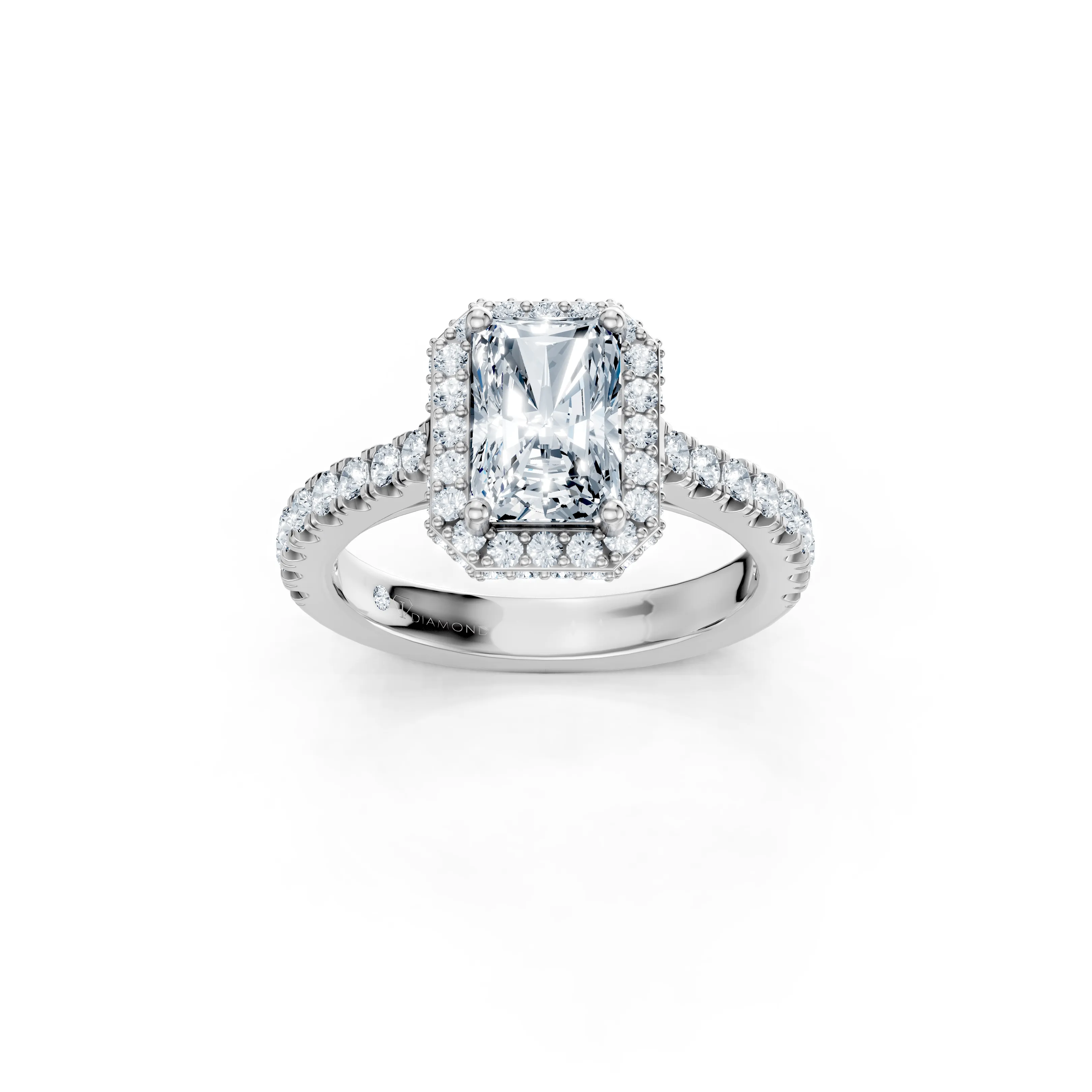 calysta radiant hidden halo pave ring - main - 1
