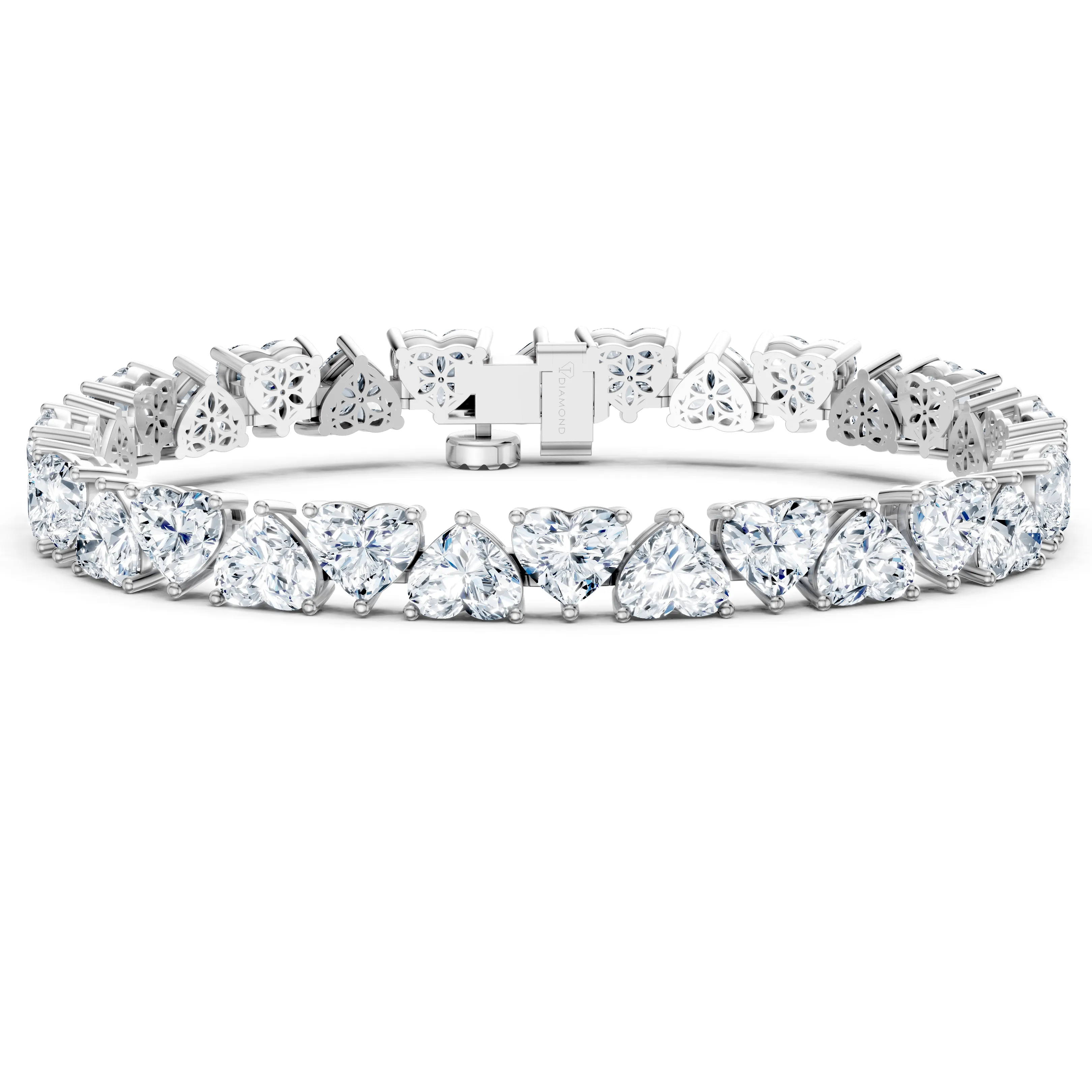 16 carat hearts tennis bracelet - main - 1