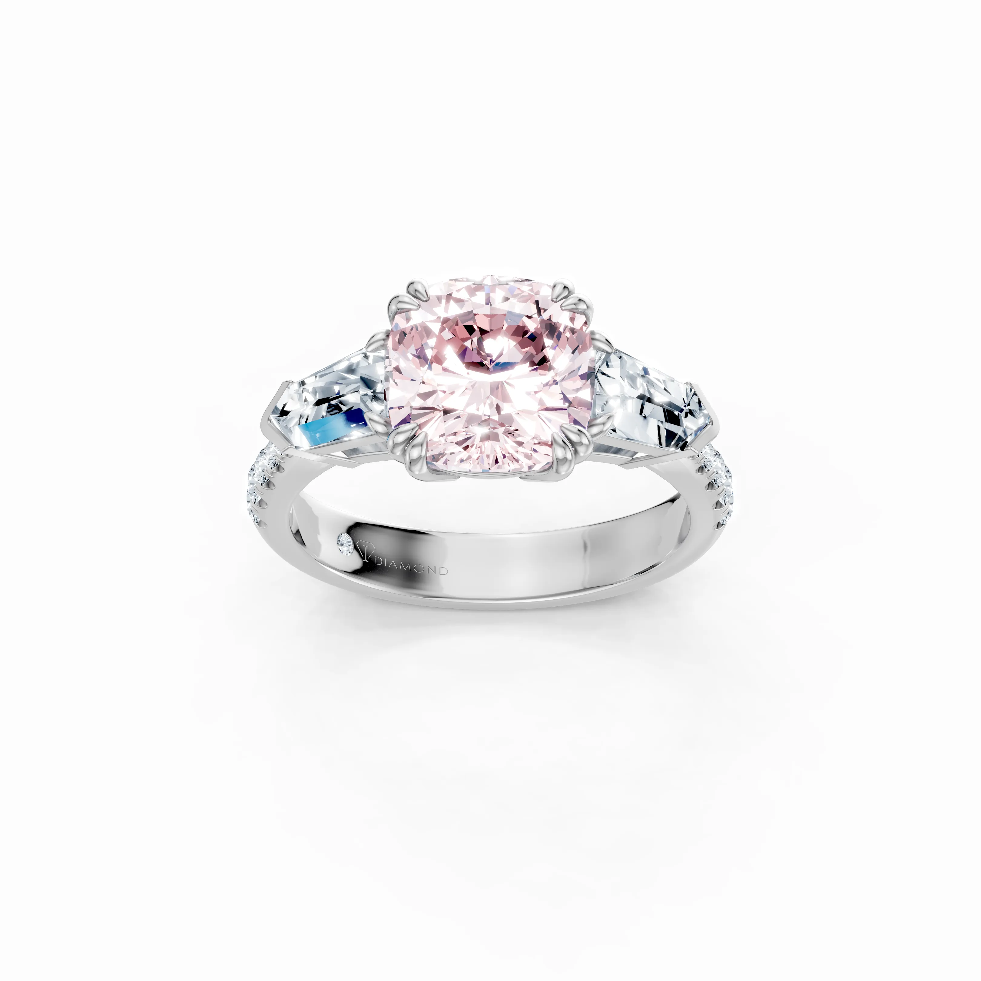 aurielle rose cushion trio ring - main - 1