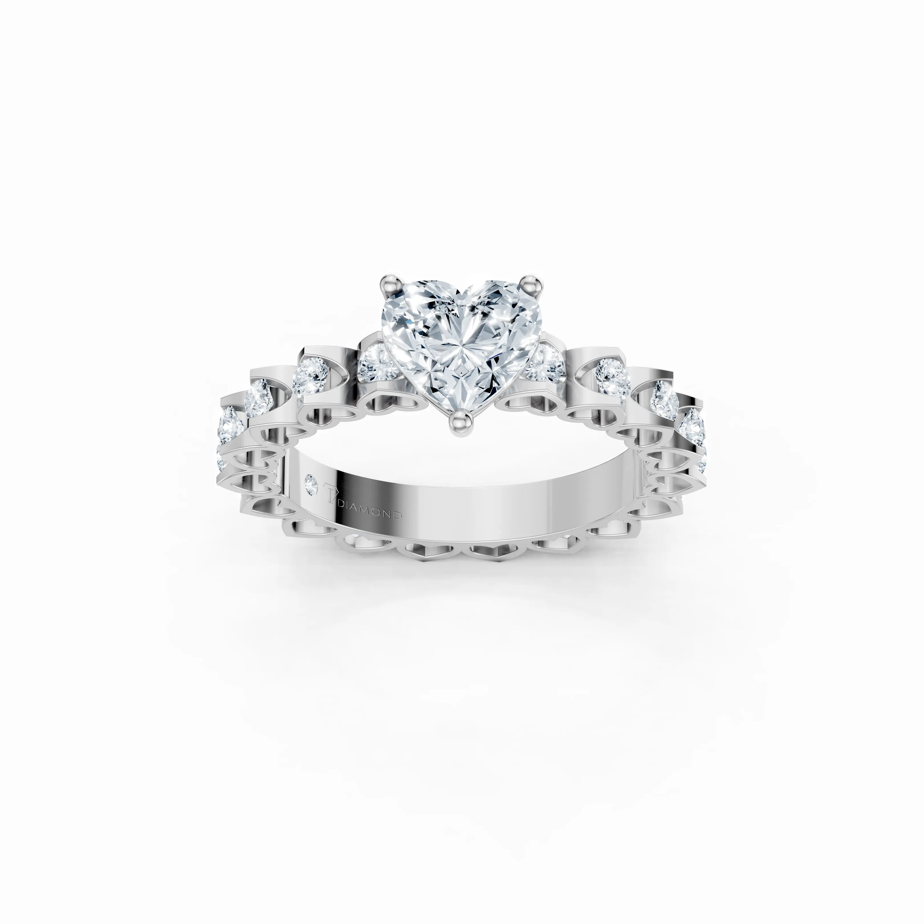 amoria heart diamond band ring - main - 1