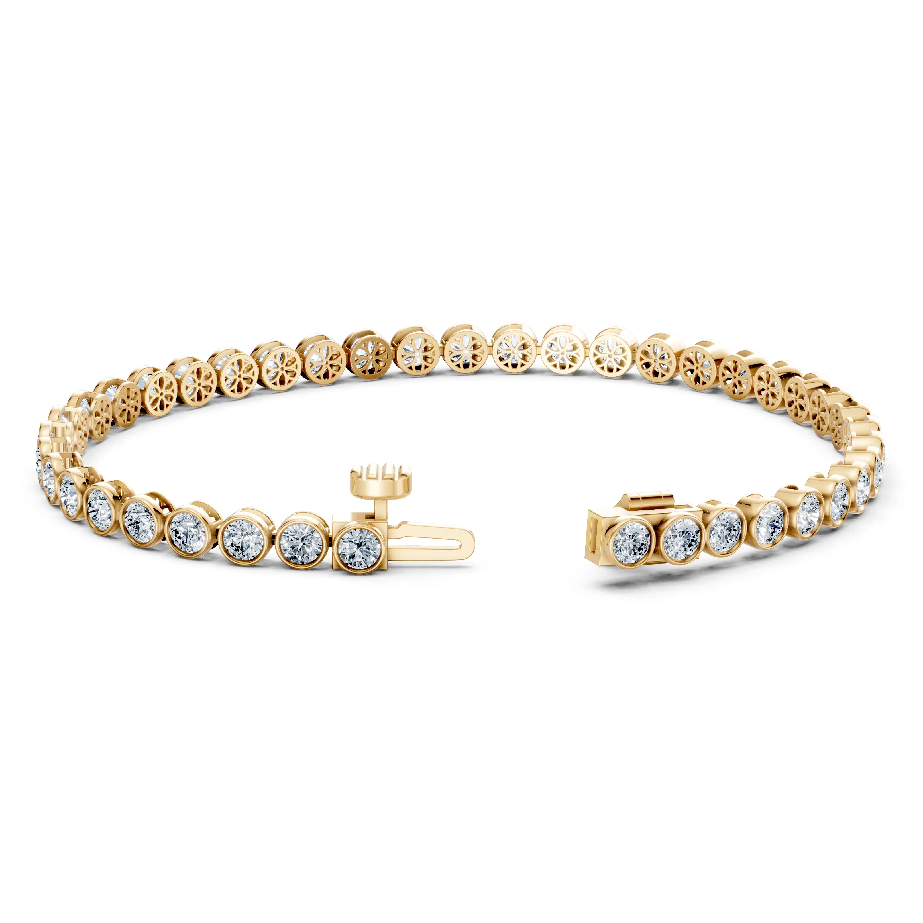 5 carat haloline bezel bracelet - gallery - 4