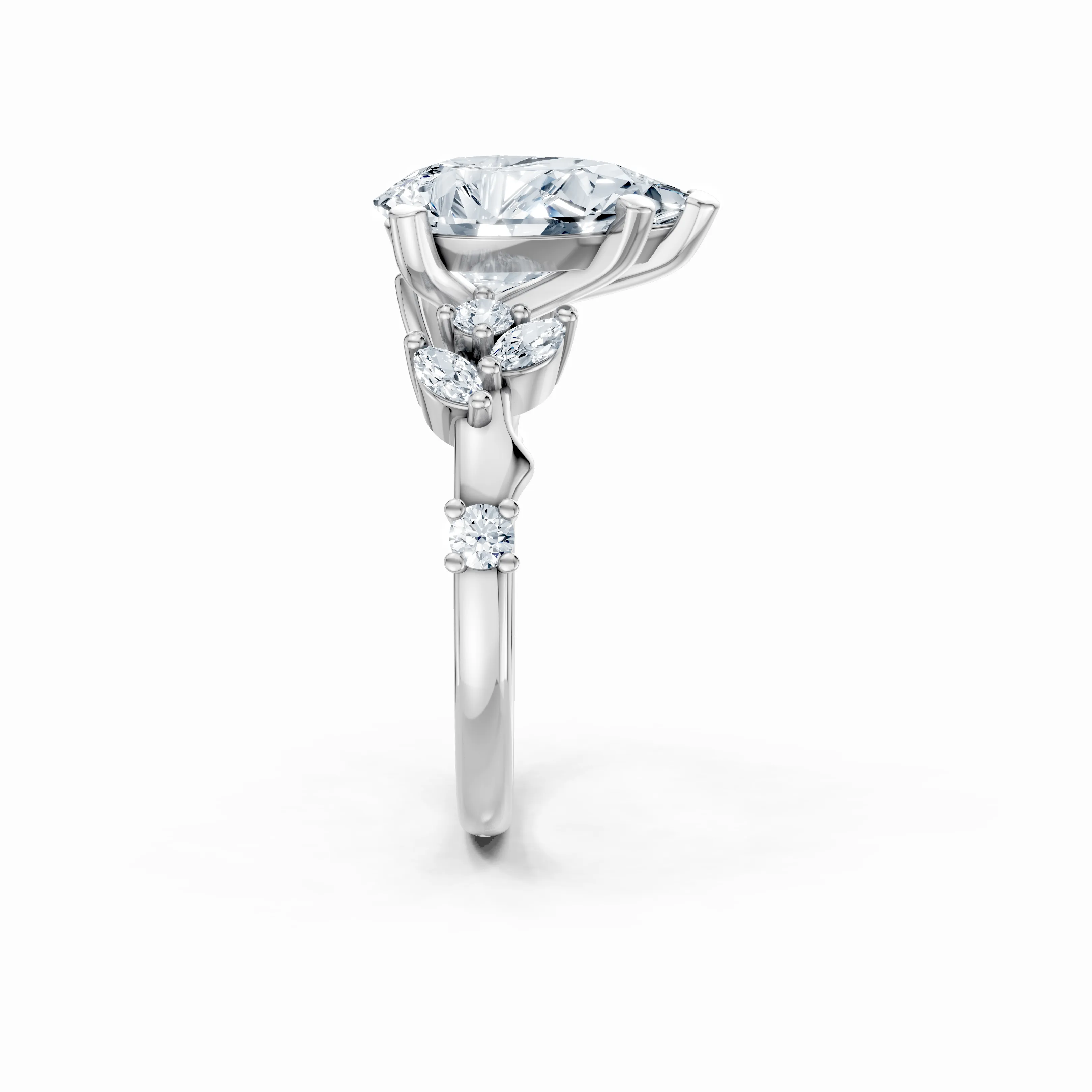 fleur pear solitaire ring - gallery - 4