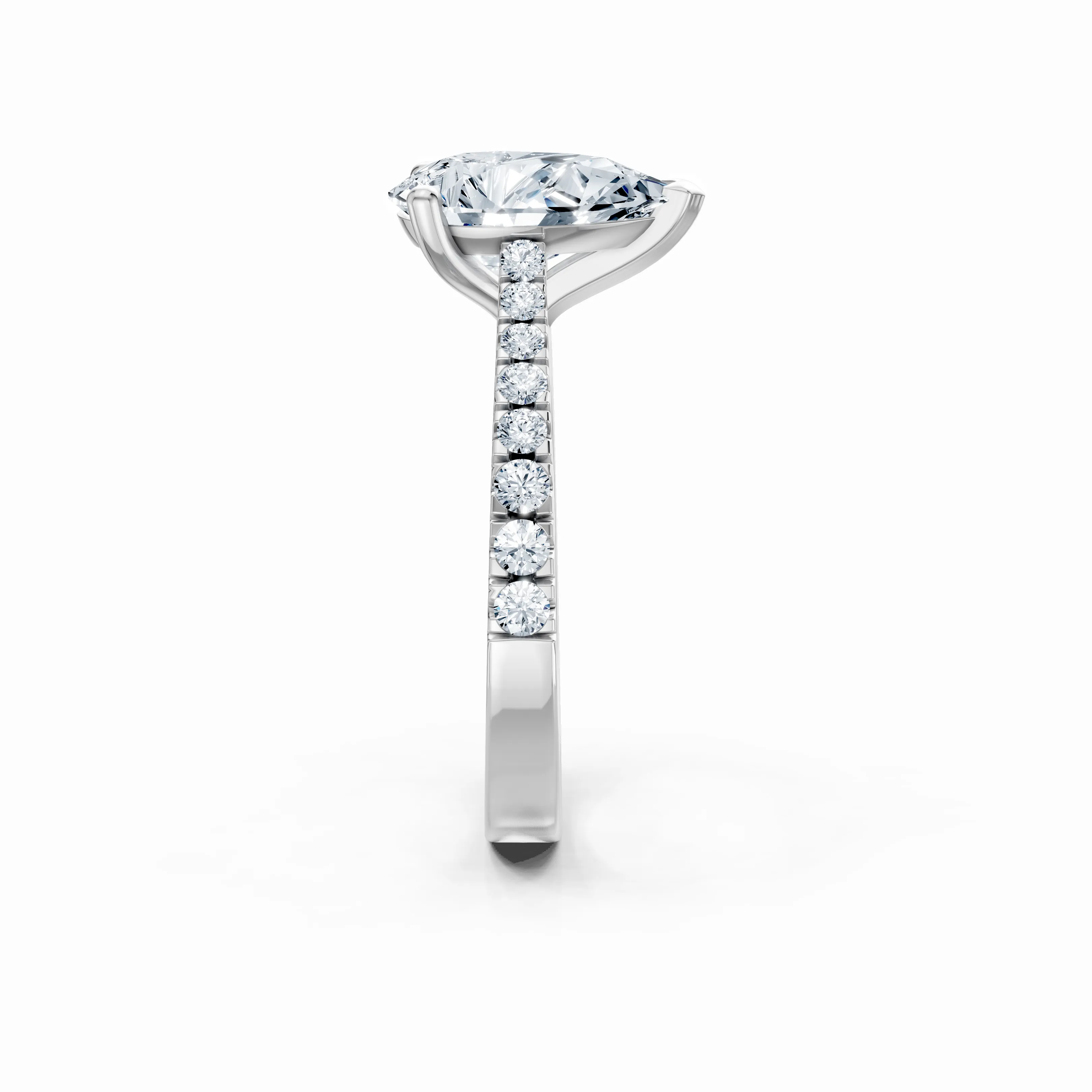 lumine pear pave solitaire ring - gallery - 4