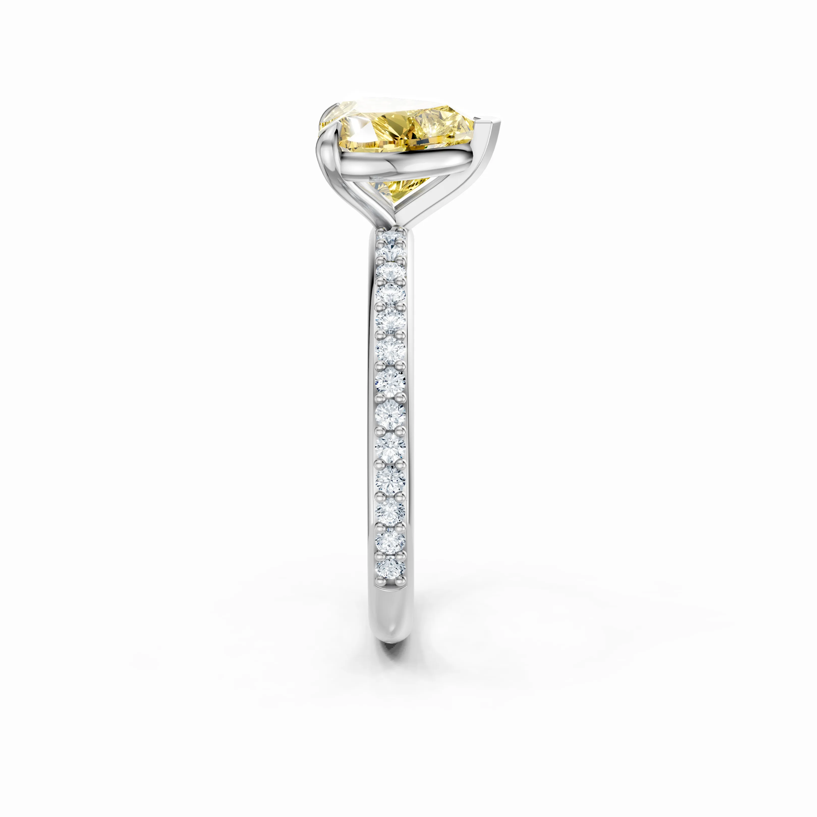 coeur eclatant pave solitaire ring - gallery - 3