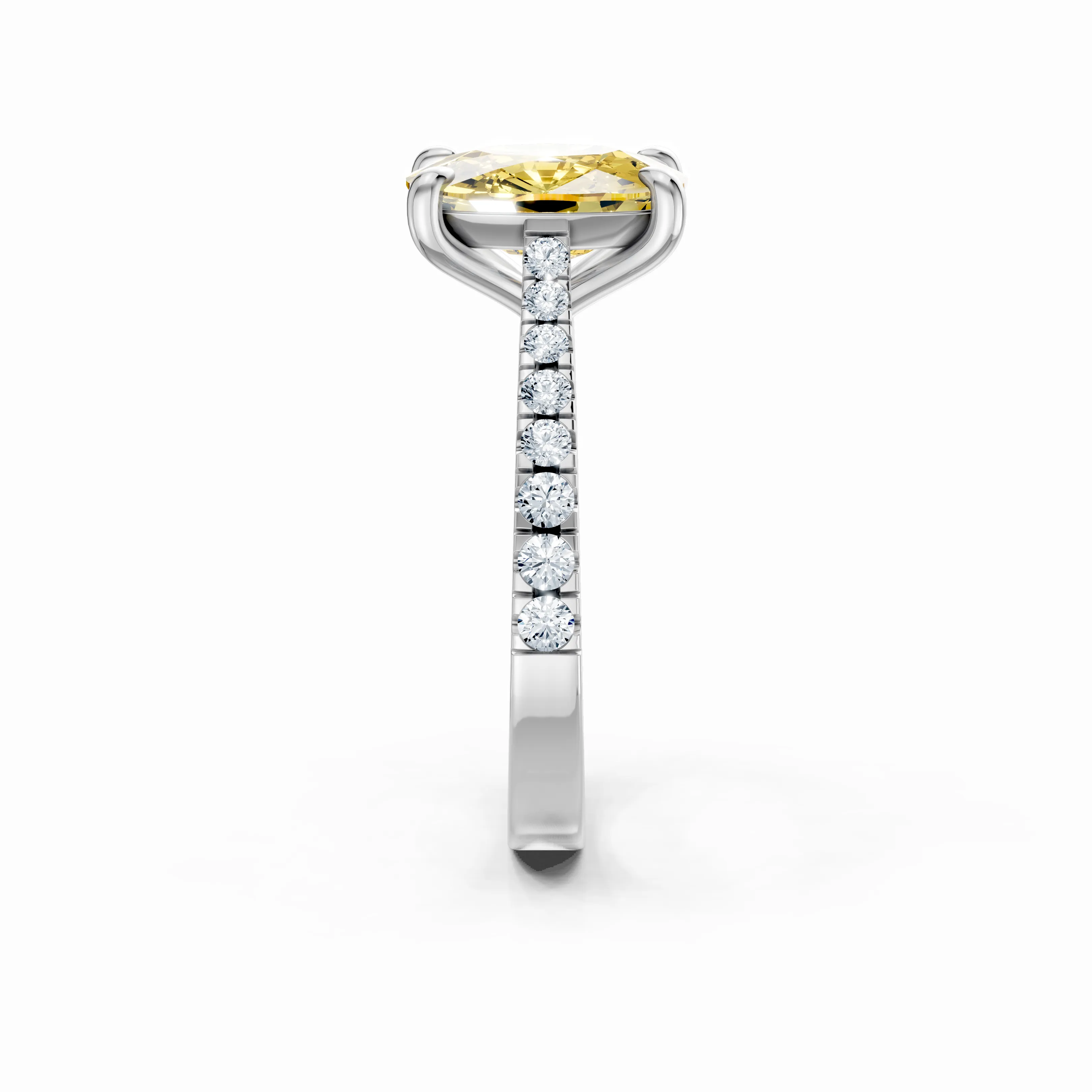 soleia cushion pave solitaire ring - gallery - 4