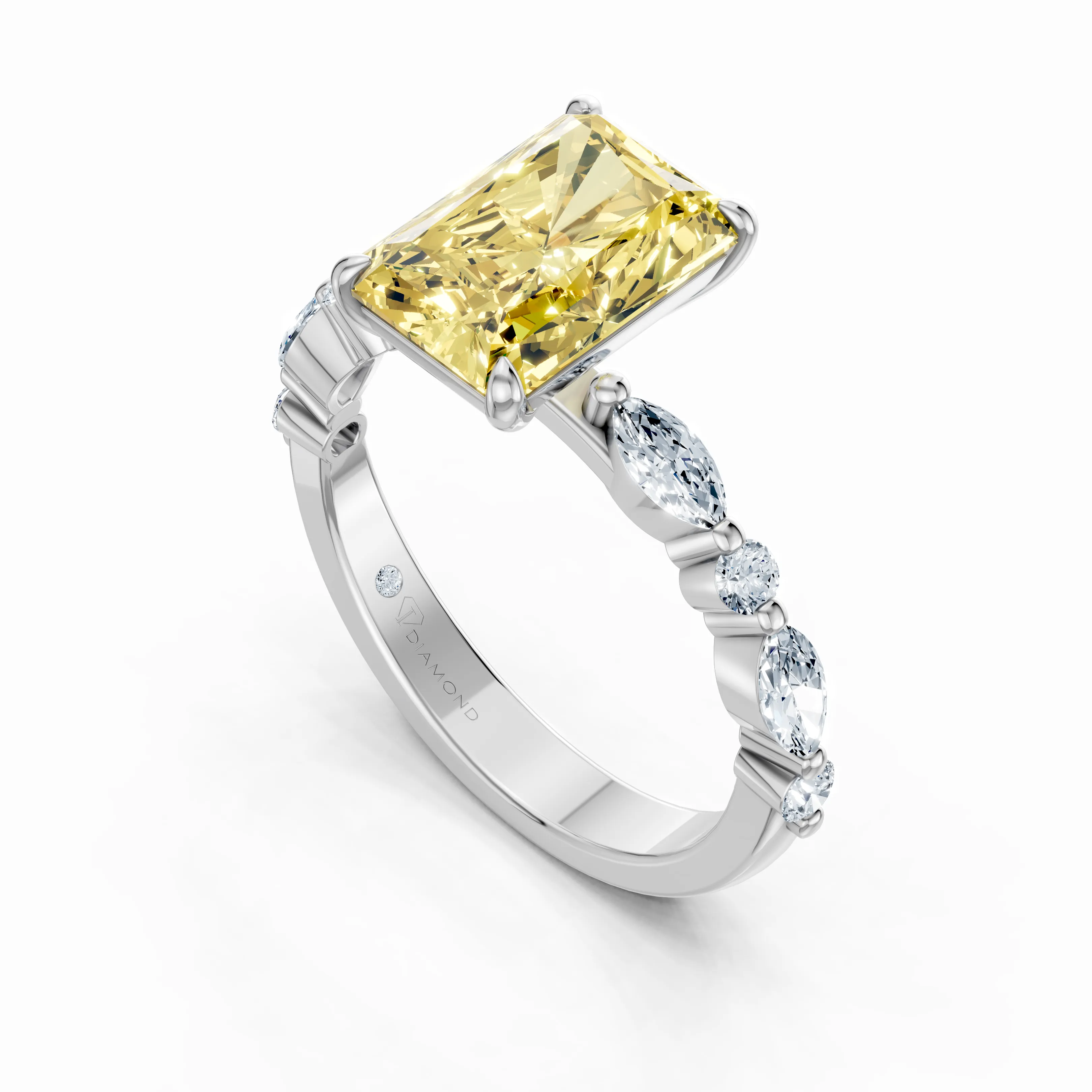 lumiera radiant accent solitaire ring - gallery - 4
