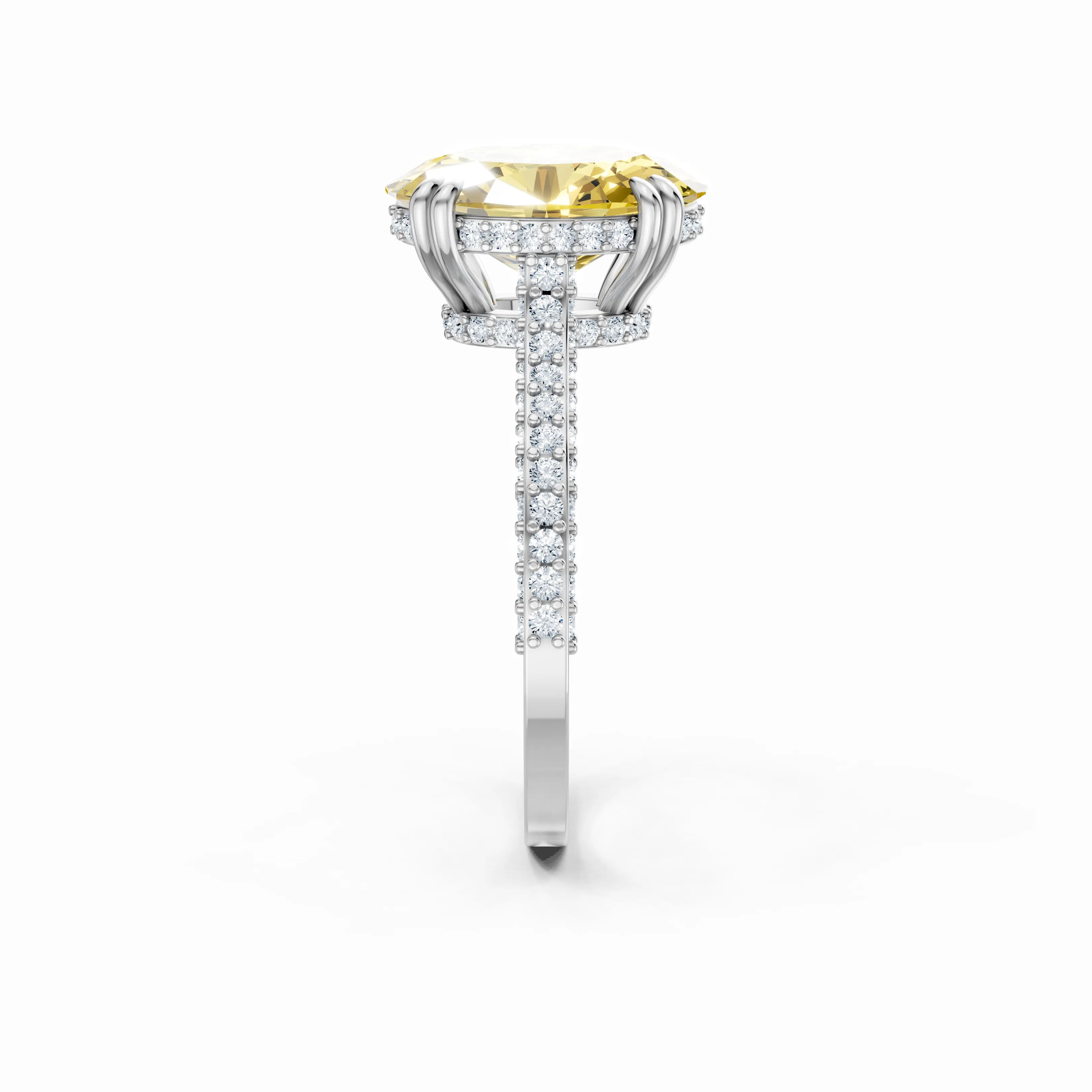 aurelia hidden halo oval pave ring - gallery - 3