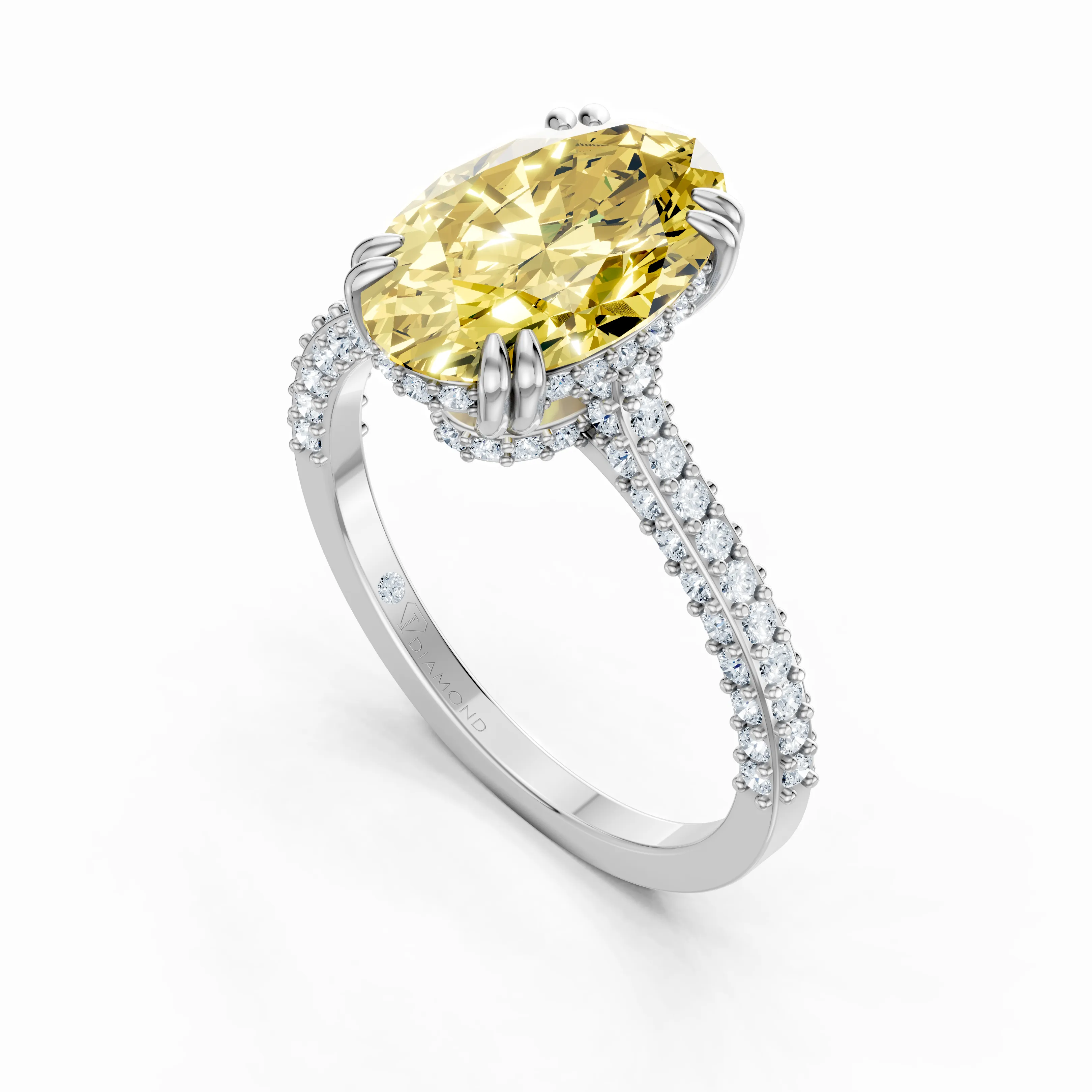 aurelia hidden halo oval pave ring - gallery - 4