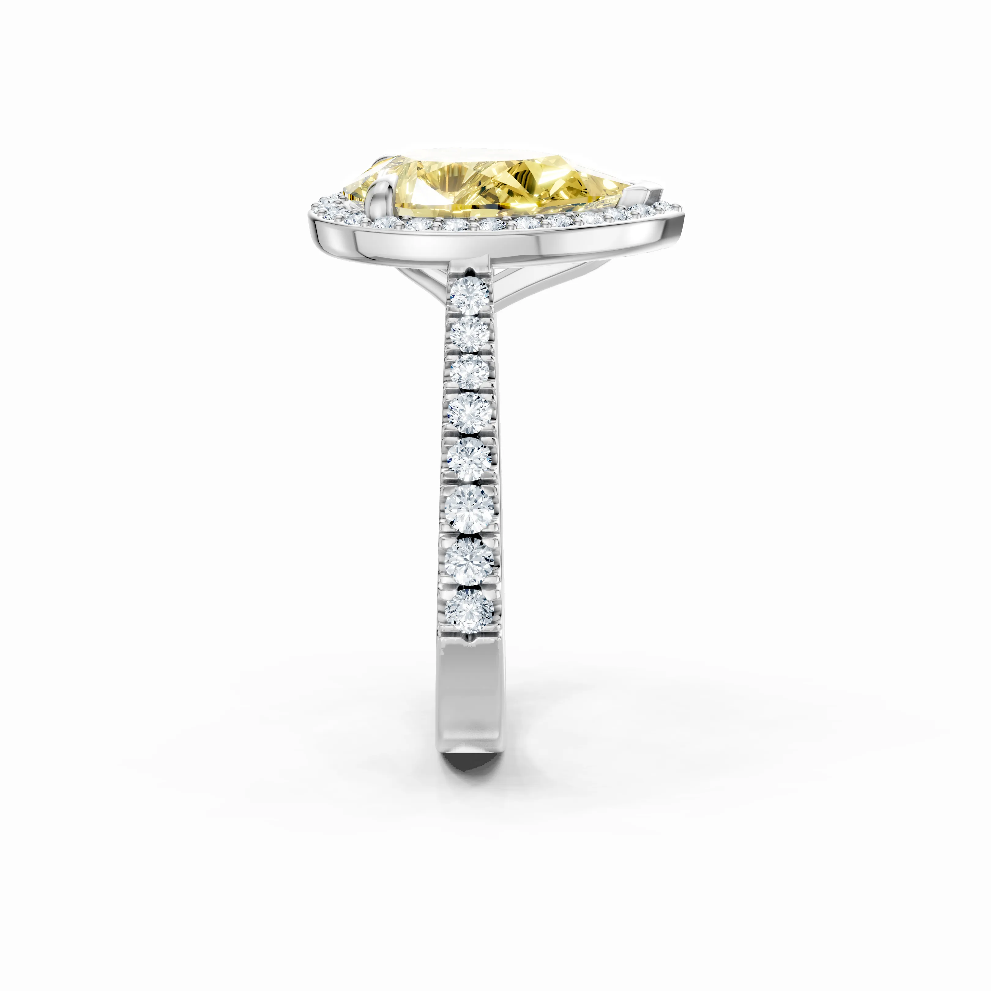 solene pear halo ring - gallery - 3