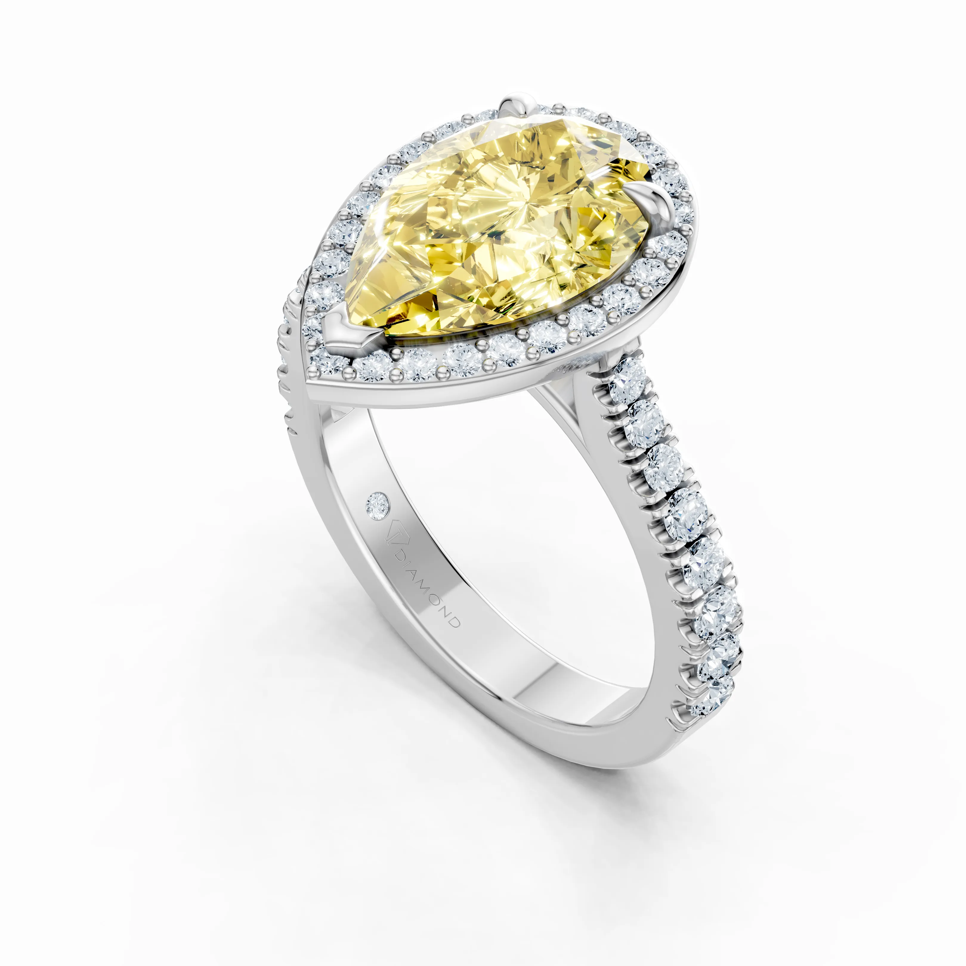 solene pear halo ring - gallery - 4