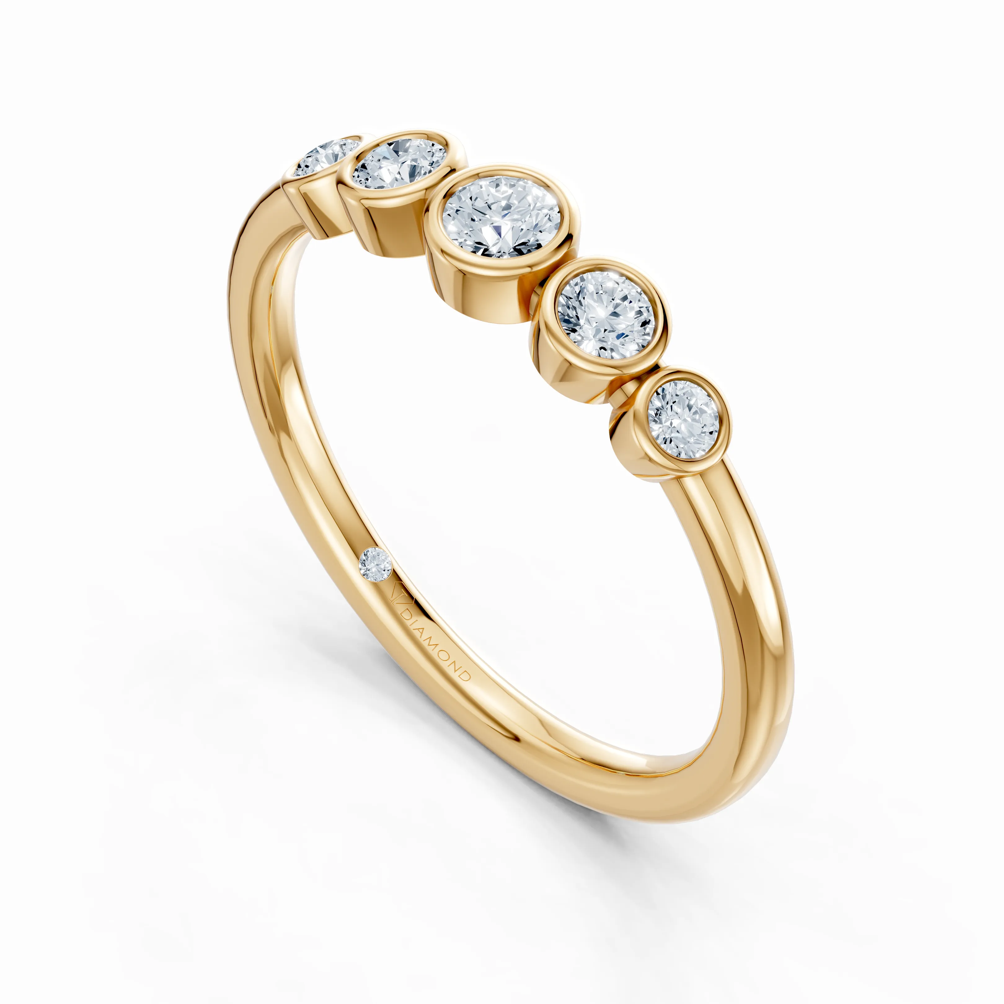 tapered five diamond band - gallery - 6