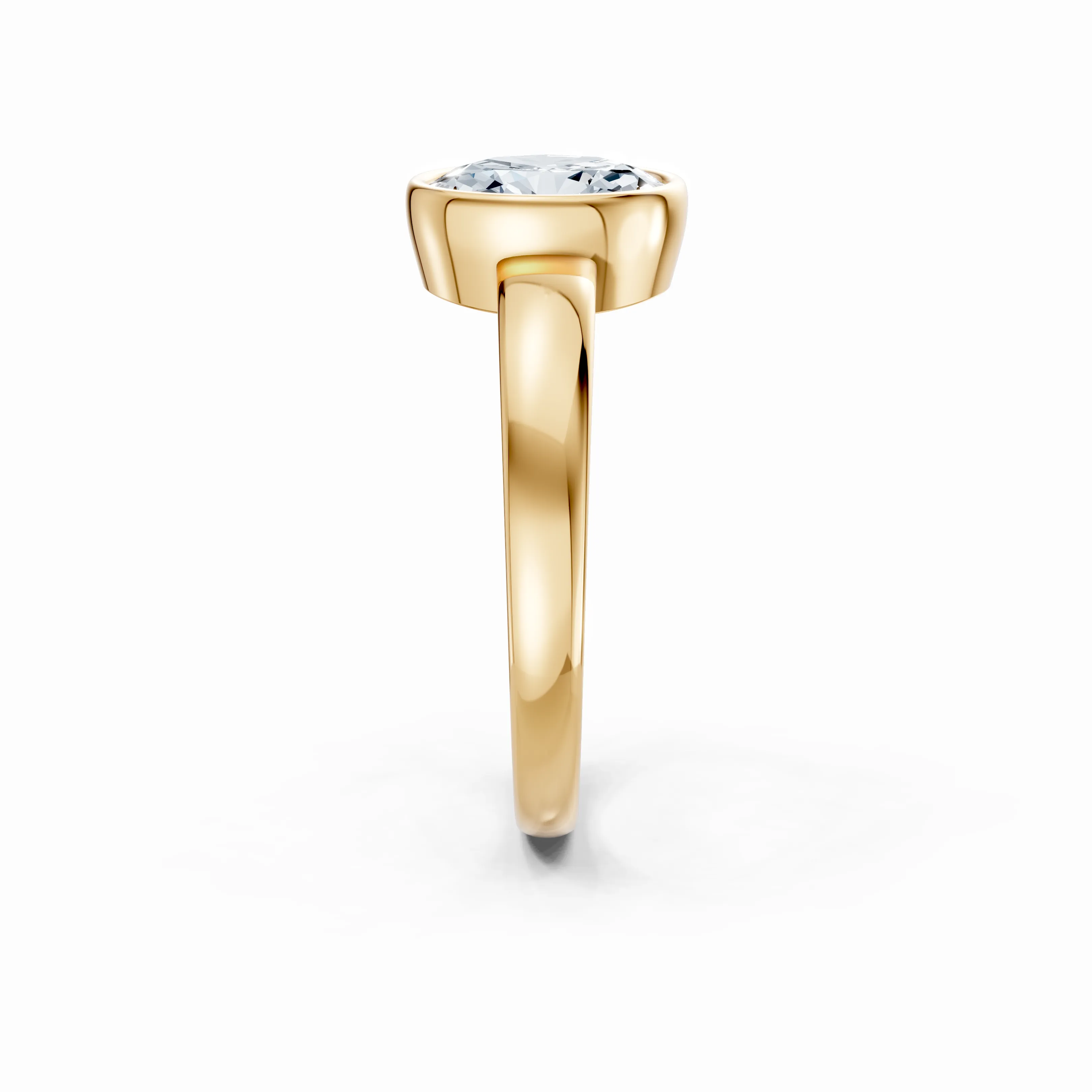 pure oval bezel solitaire - gallery - 4