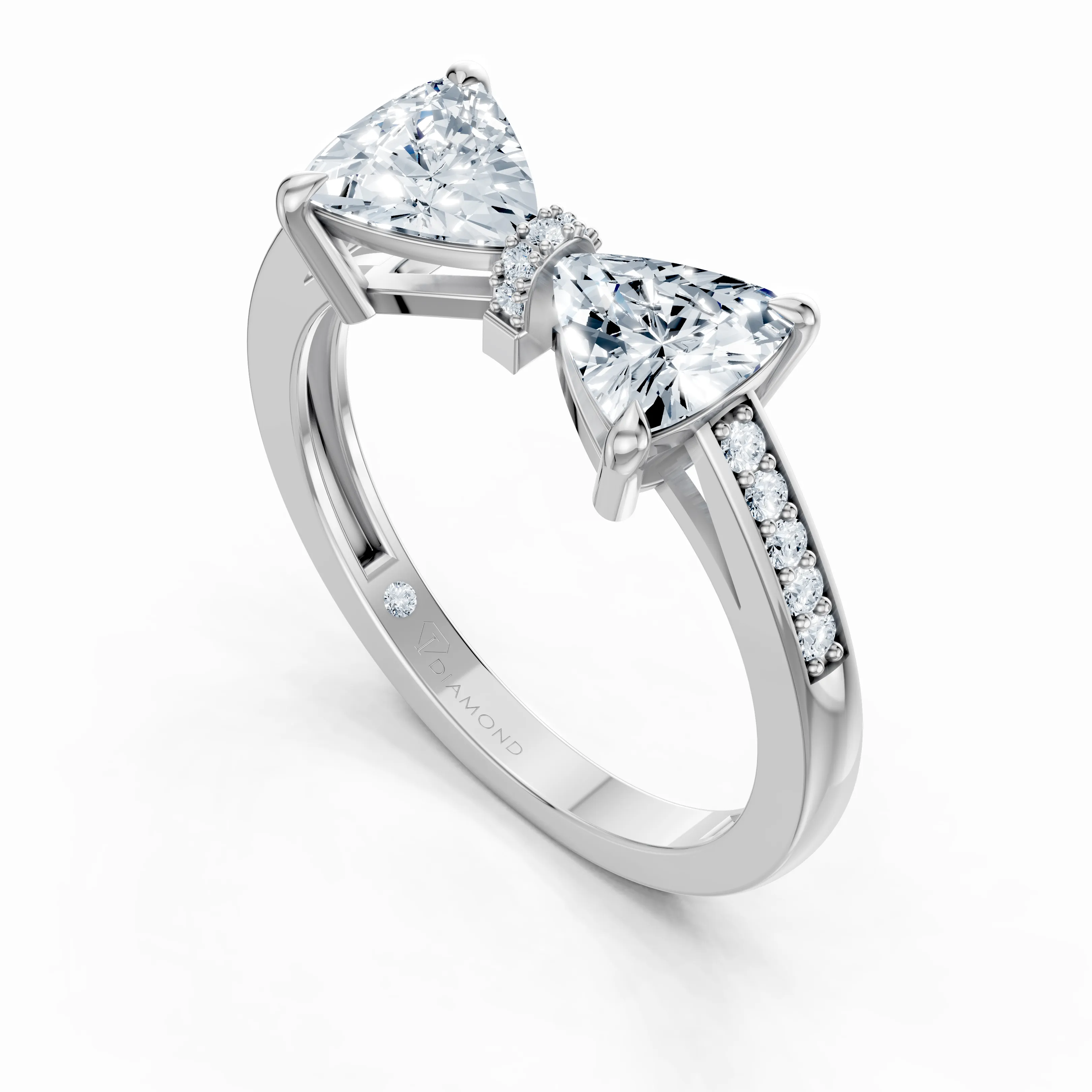 twin radiance bow tie trillion ring - gallery - 5