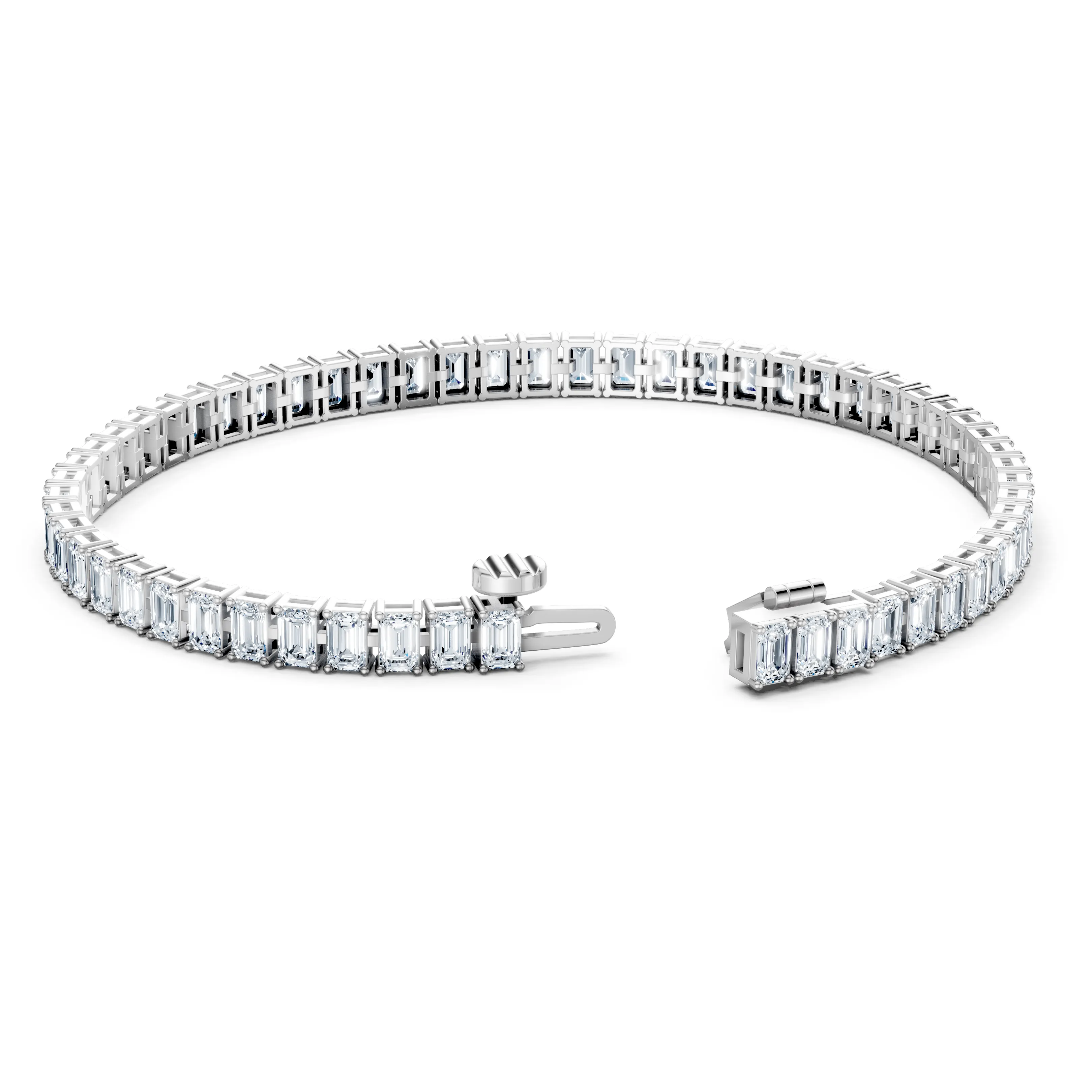 8 carat emerald cascade tennis bracelet - gallery - 5