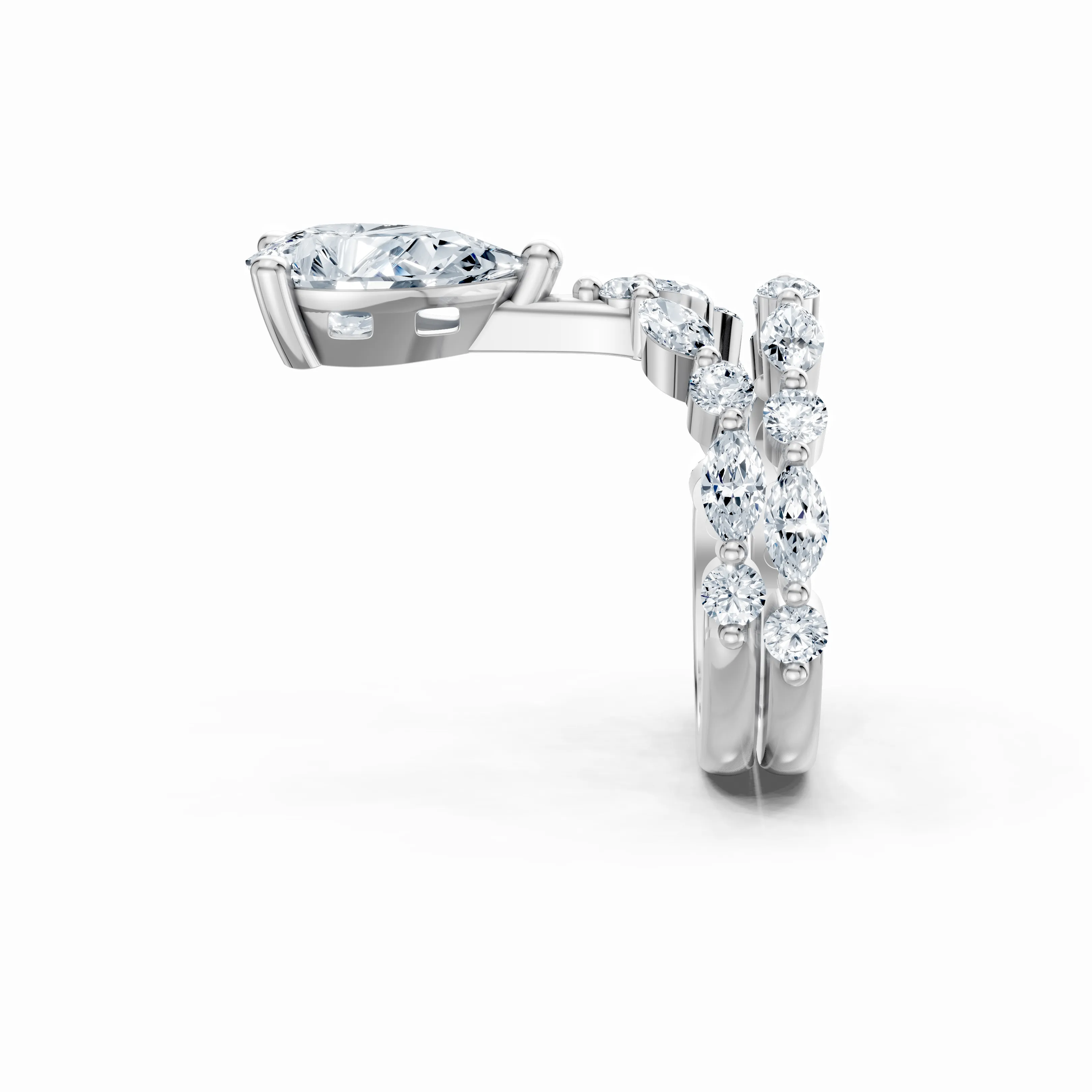 lunelle pear embrace ring set - gallery - 3