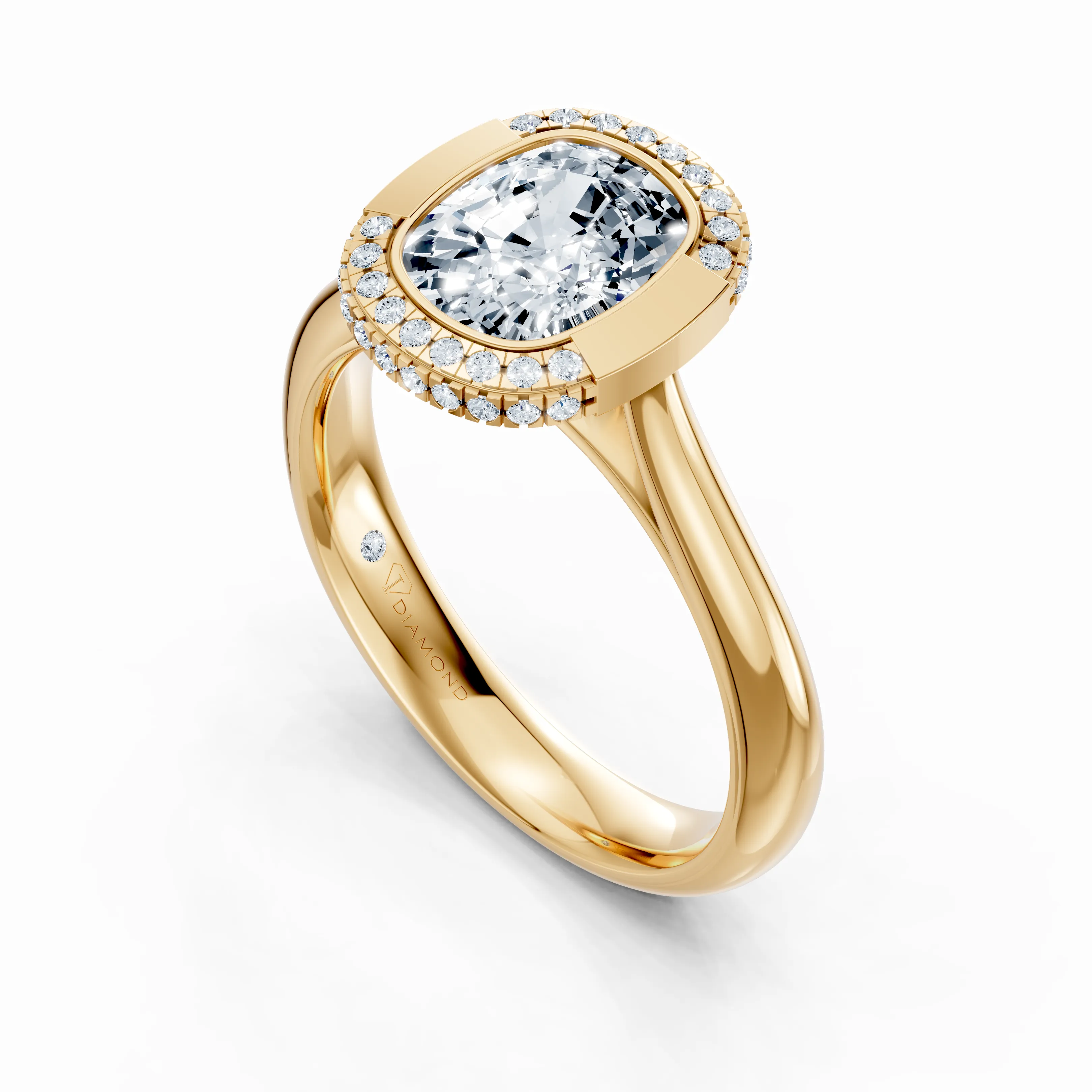 vellune cushion halo ring - gallery - 4