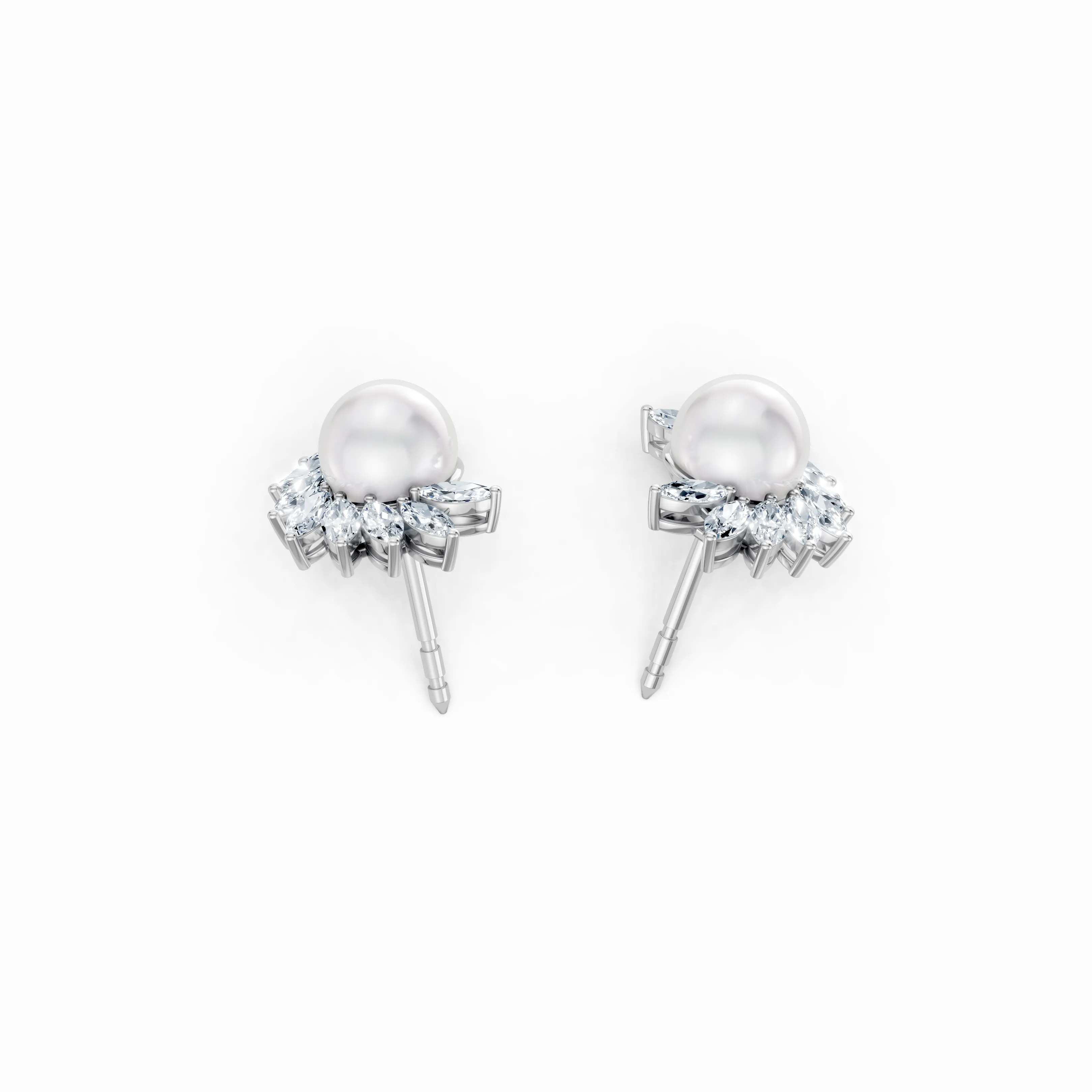 lustre pearl studs - gallery - 5