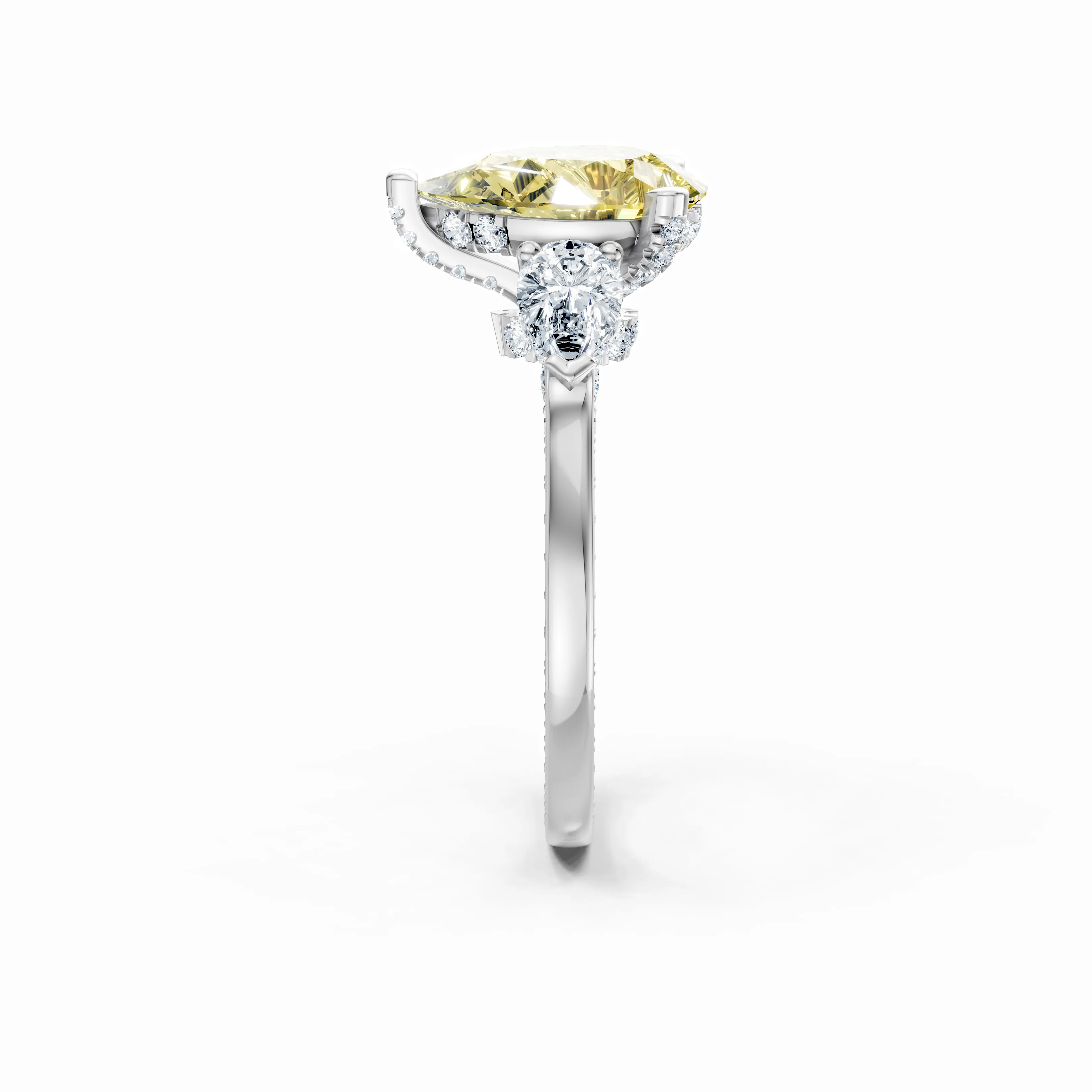 radiant whisper pear trio ring - gallery - 3