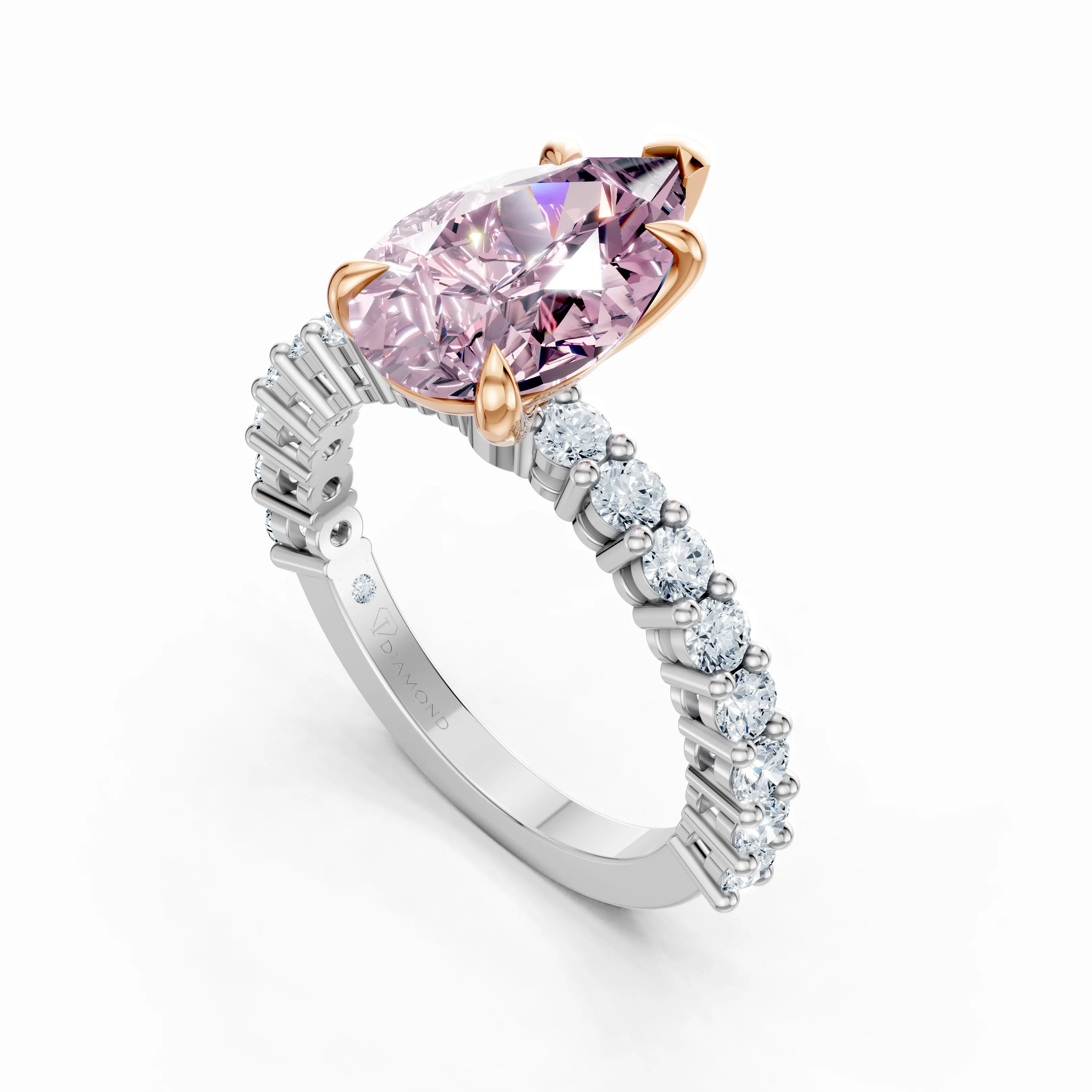 roselight arc pear ring - gallery - 4