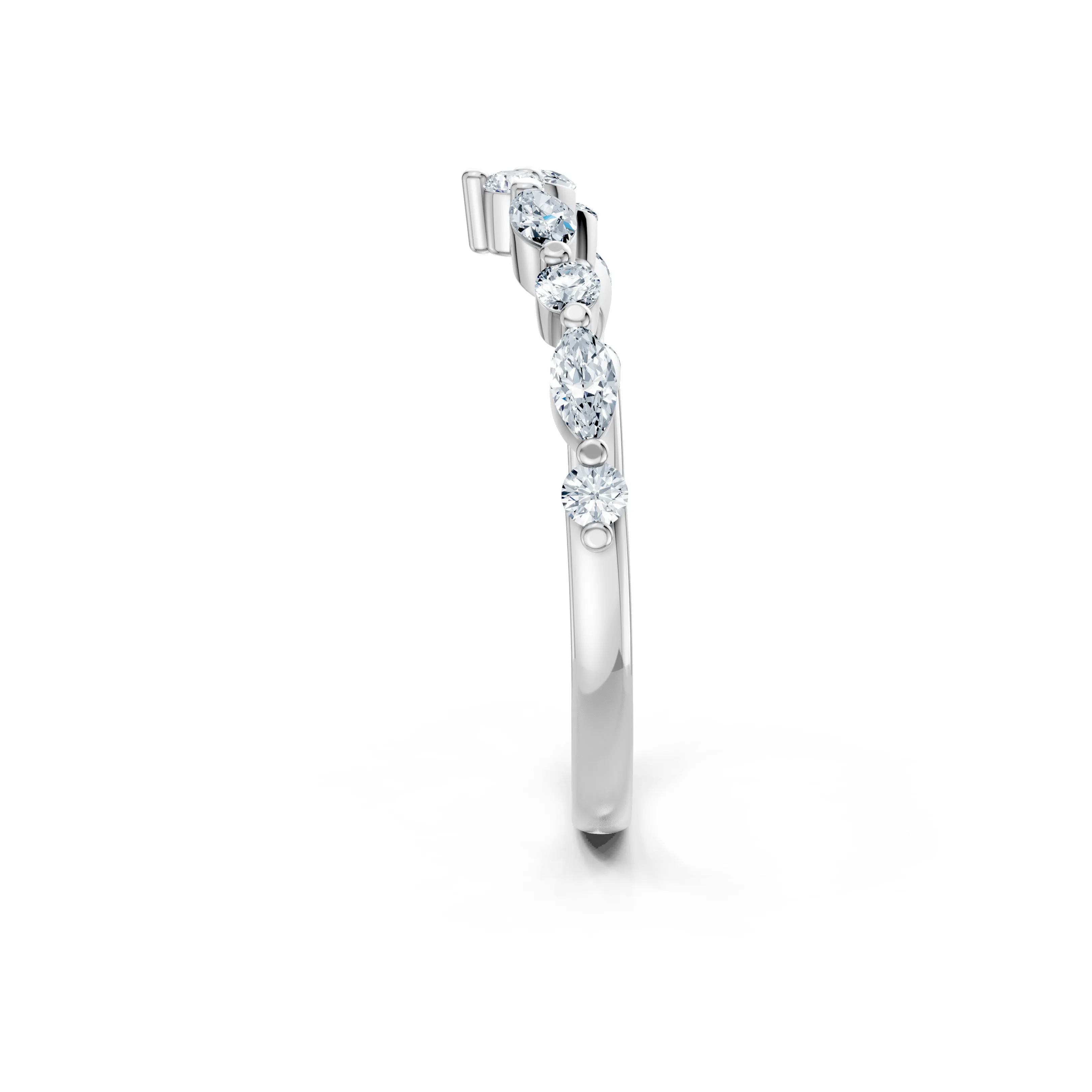 versailles curved stackable diamond ring - gallery - 4