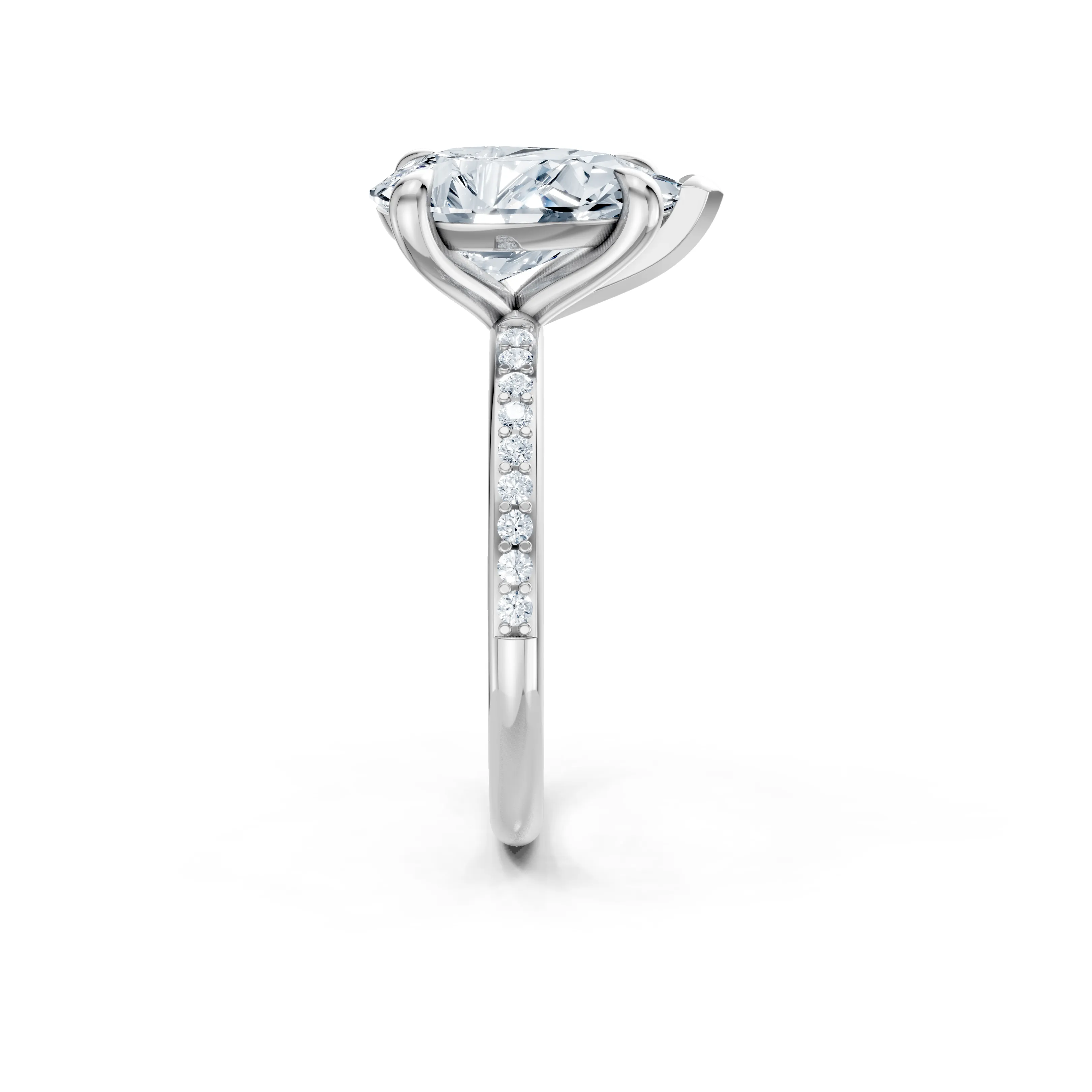 elara pear solitaire pave diamond ring - gallery - 5
