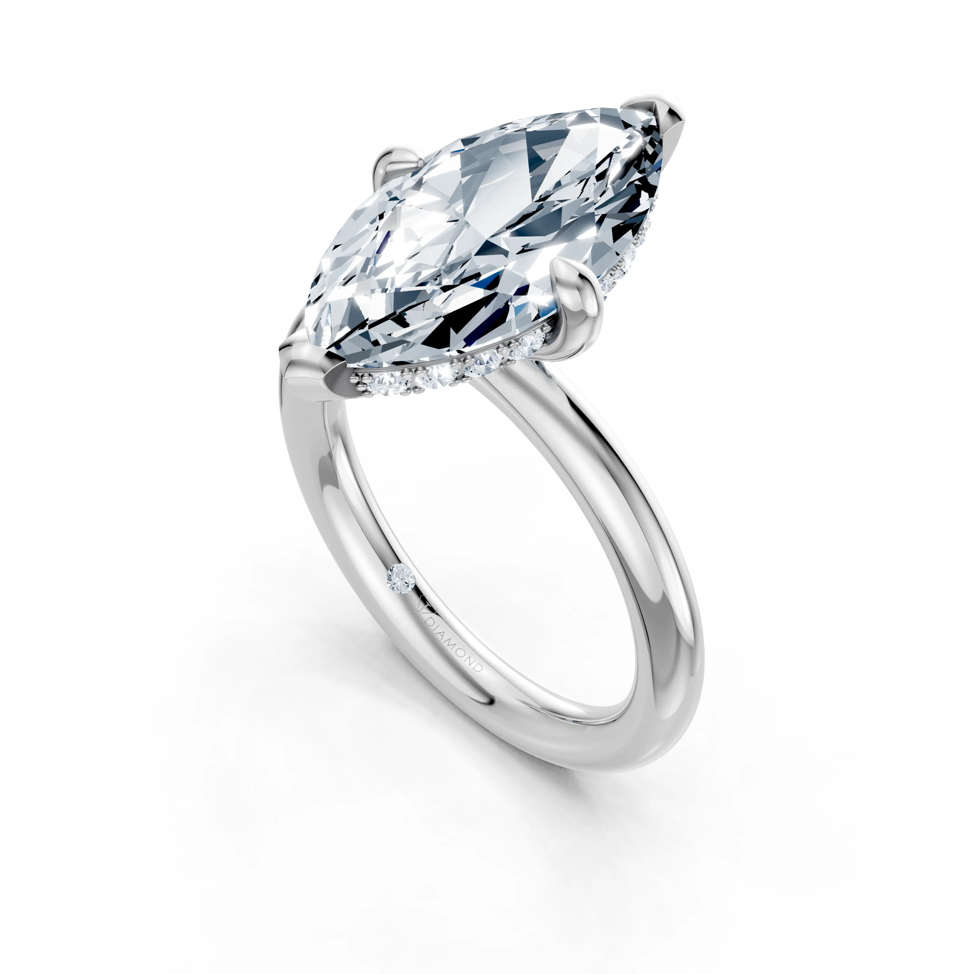 sylvara marquise hidden halo solitaire ring - gallery - 5
