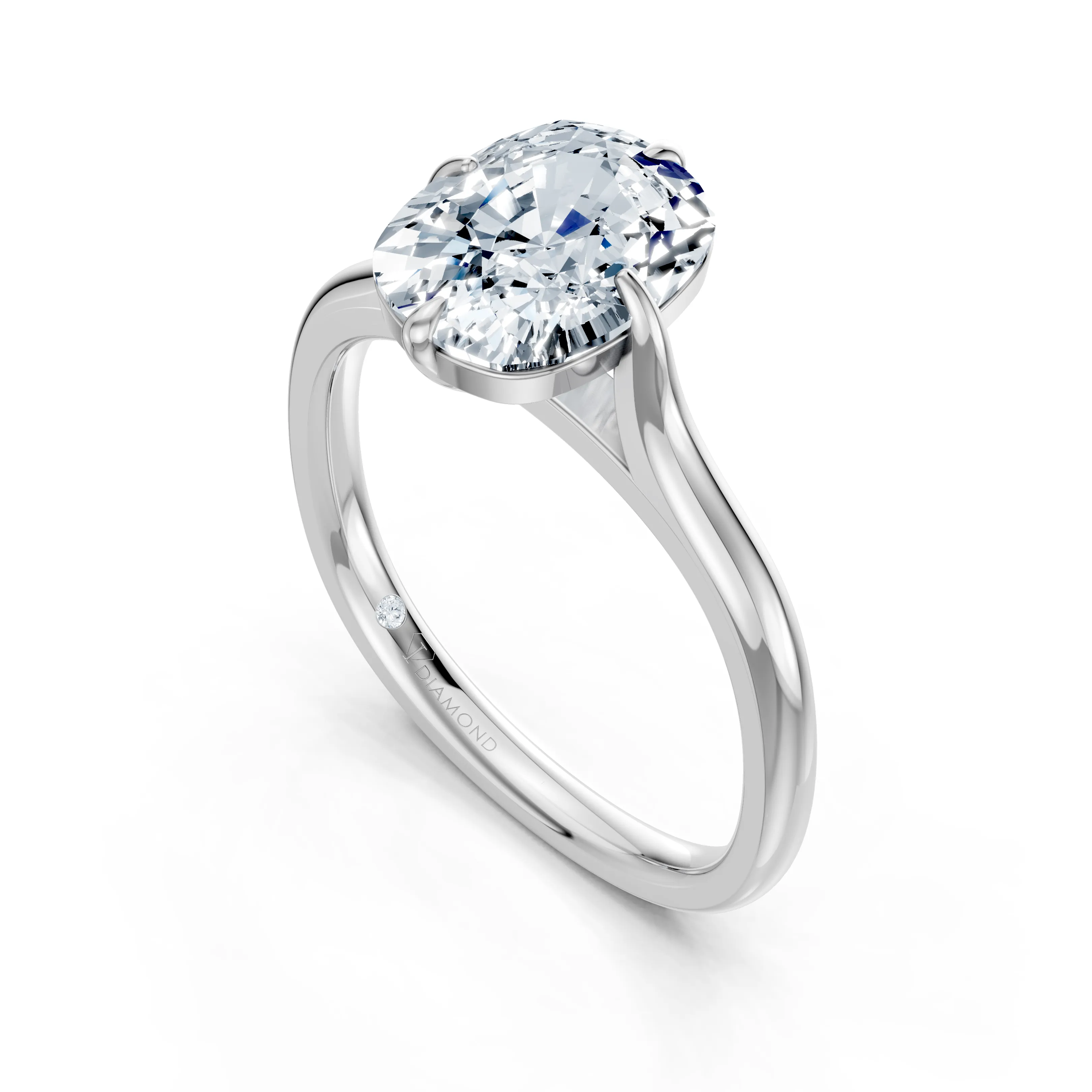 calviera cushion solitaire square band ring - gallery - 5