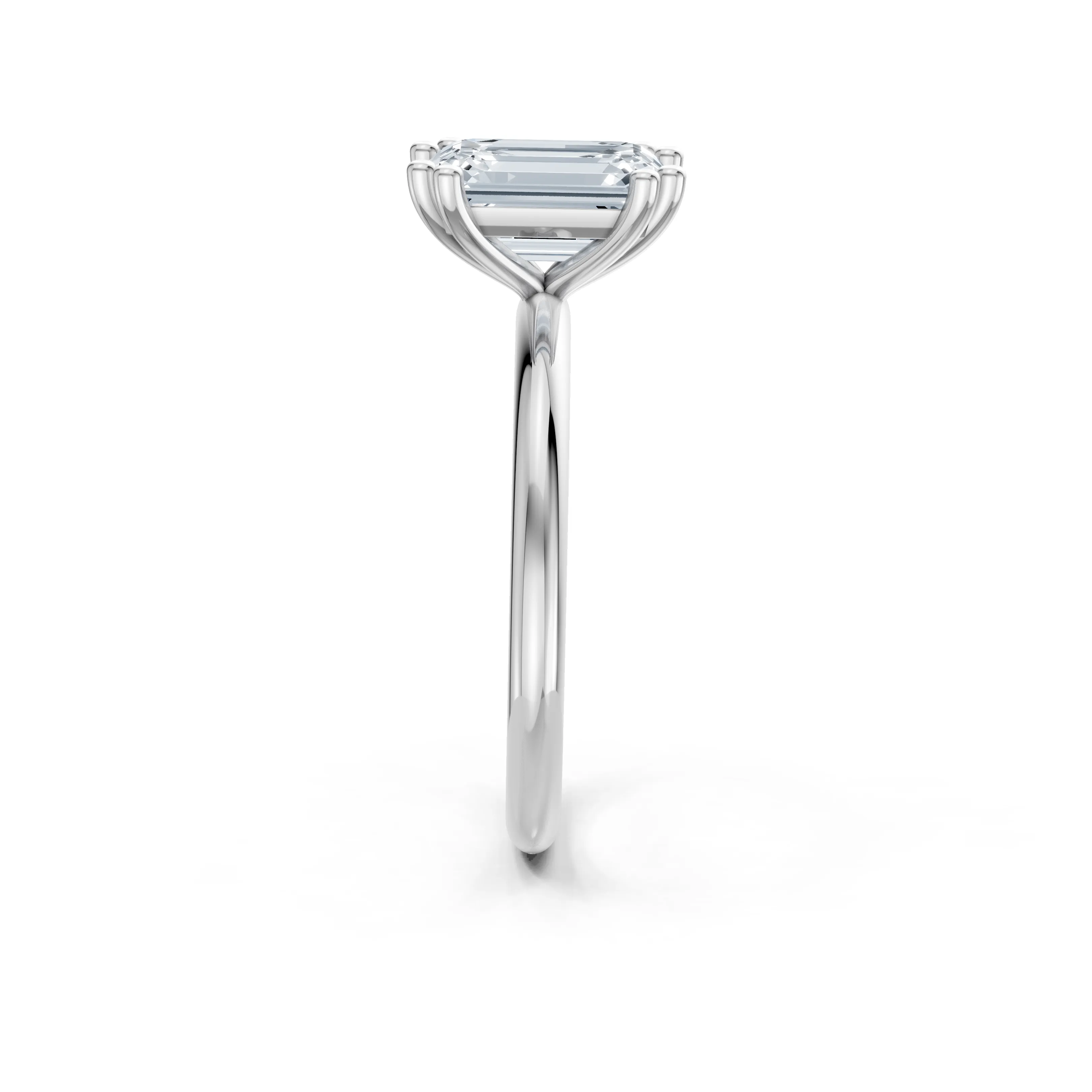 everelle emerald double prong solitaire ring - gallery - 3