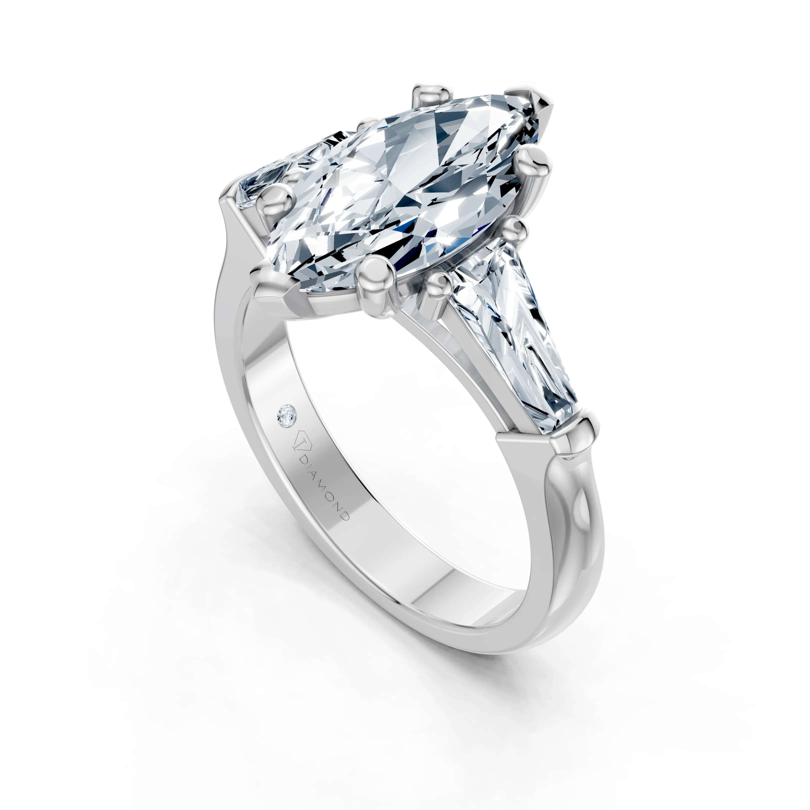 zephara marquise trio baguette ring - gallery - 4