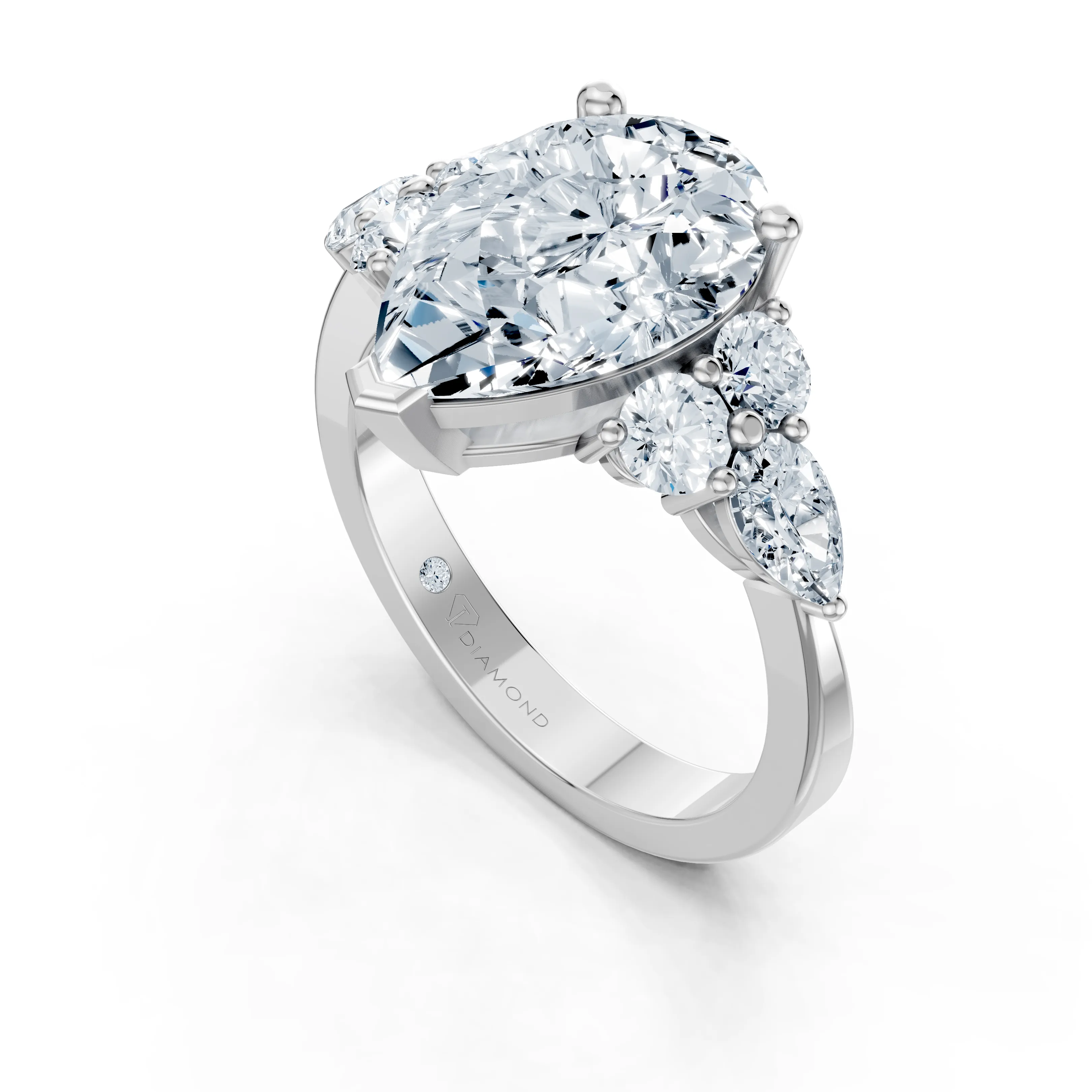 orlena pear trio solitaire ring - gallery - 4