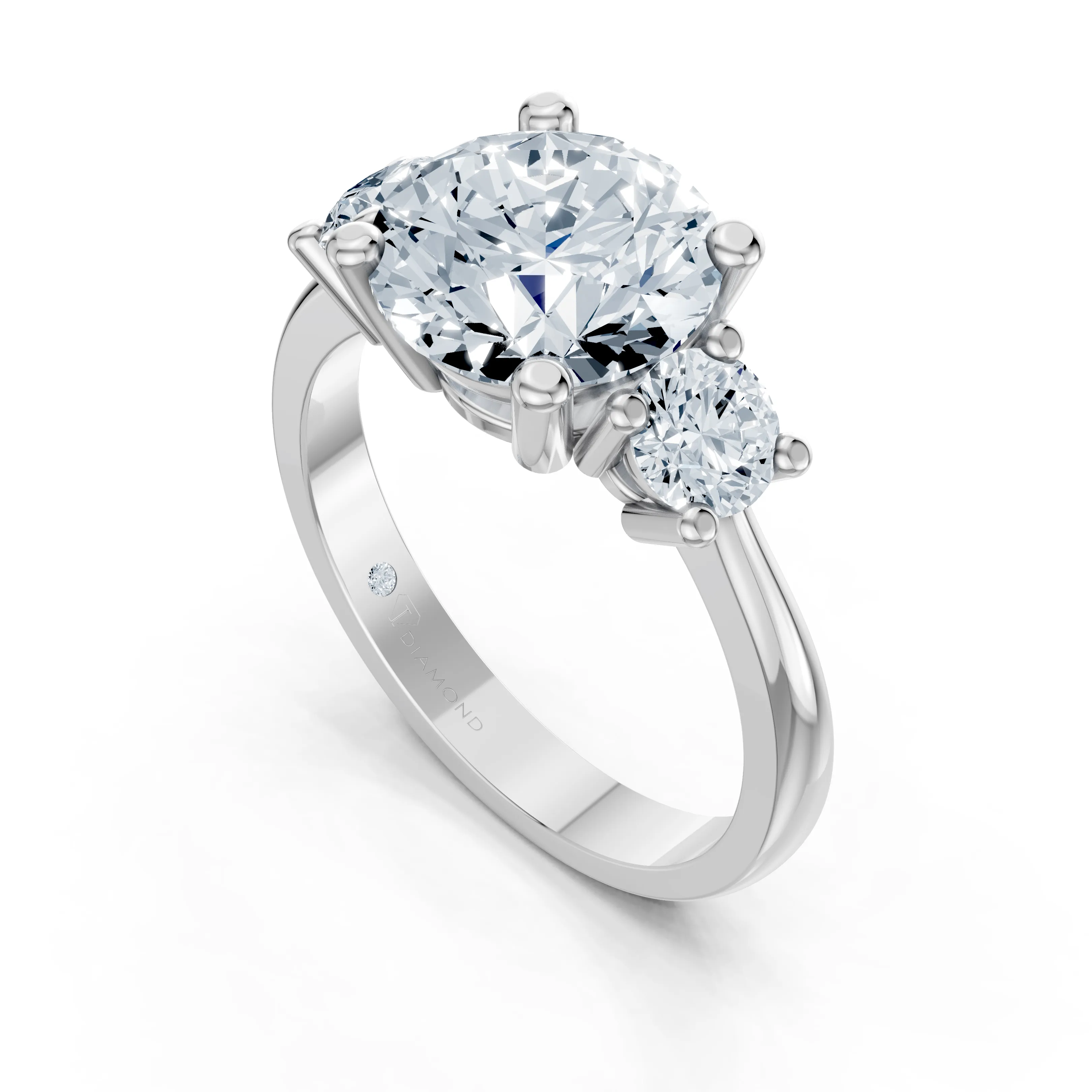 vionelle round trio solitaire ring - gallery - 6