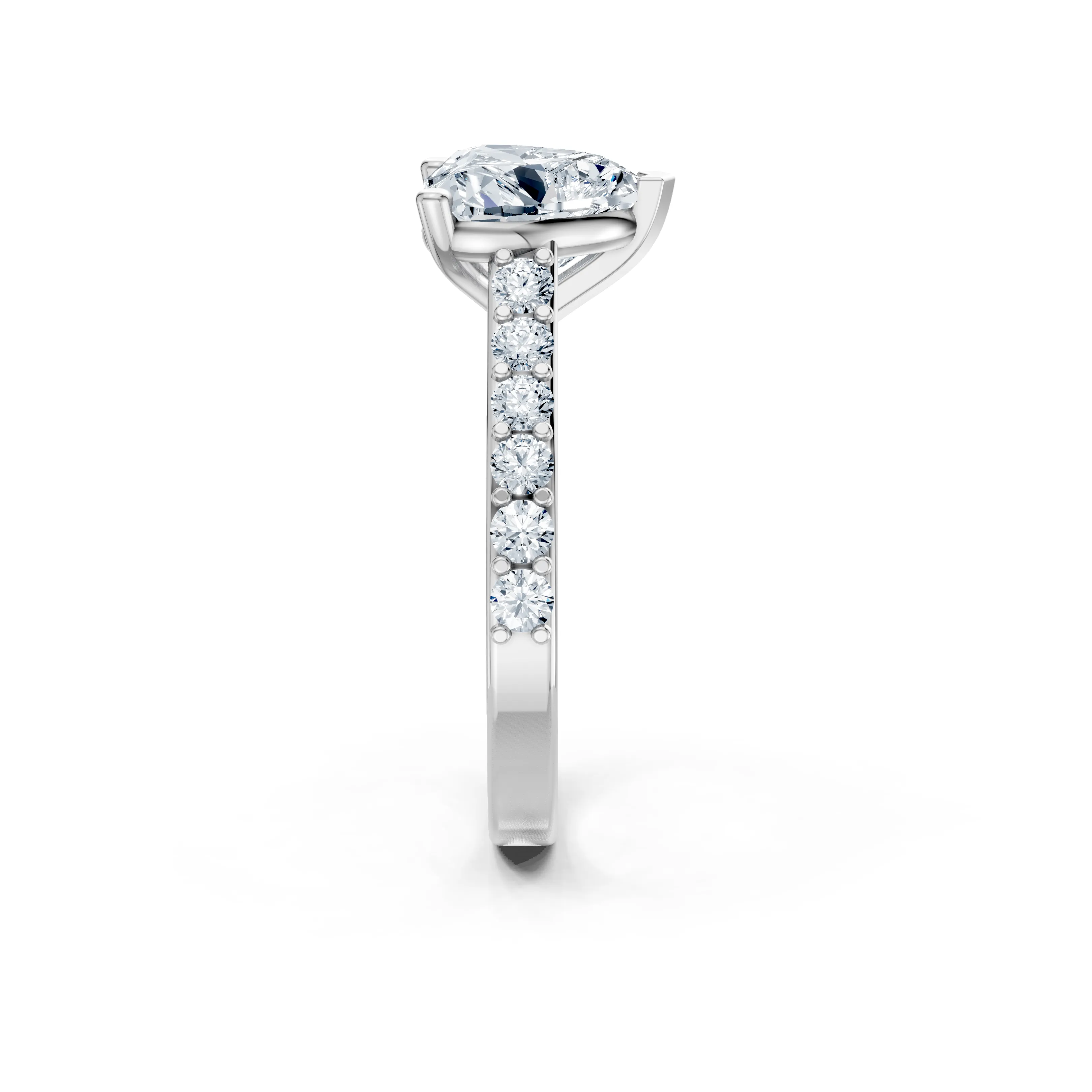 amorina heart solitaire pave ring - gallery - 4
