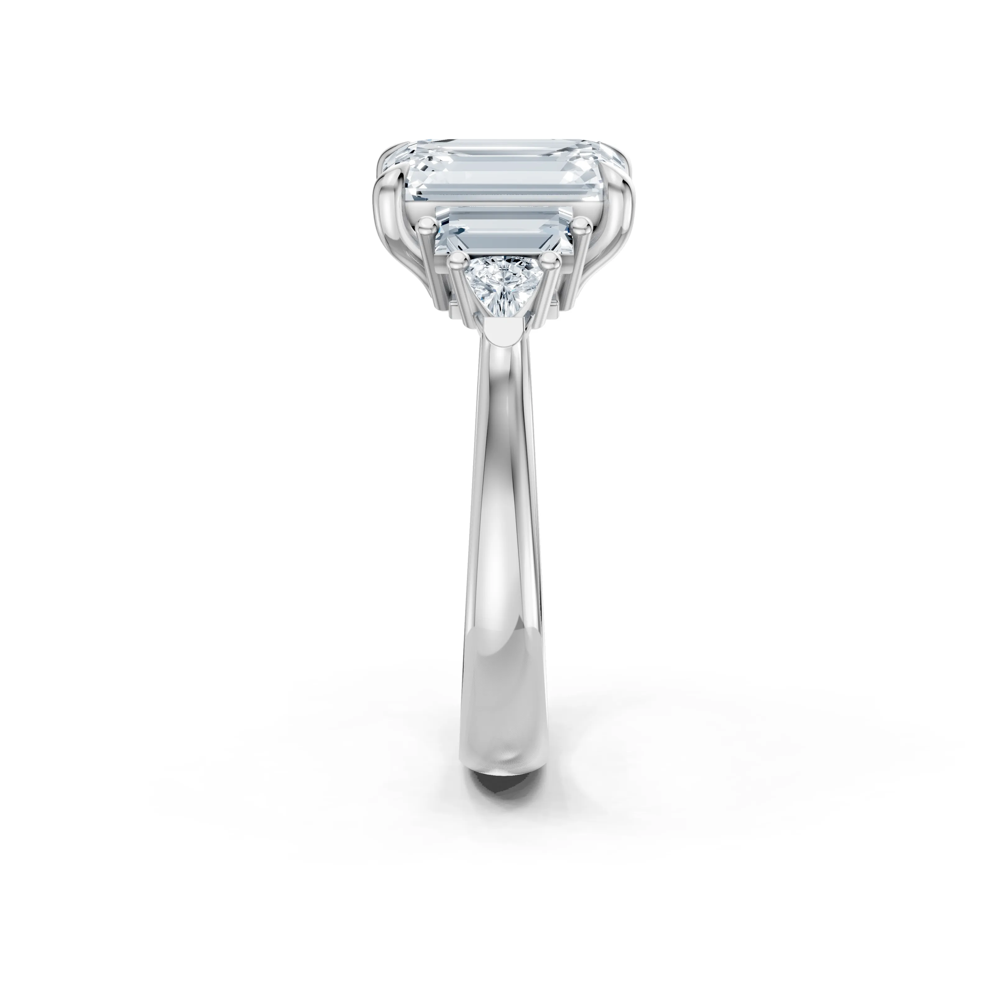 esmaralda emerald trio diamond ring - gallery - 4