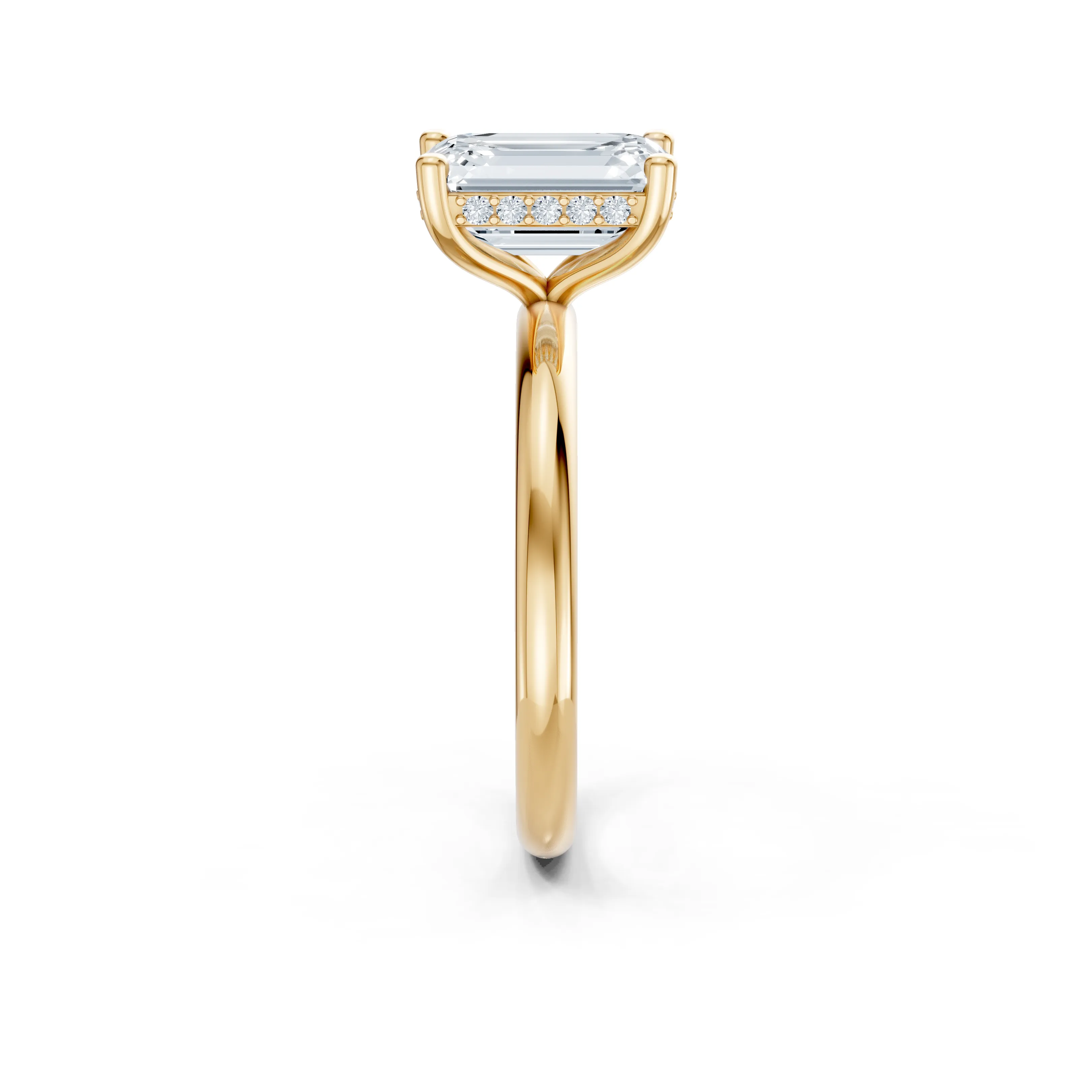 ravellia emerald hidden halo solitaire ring - gallery - 4