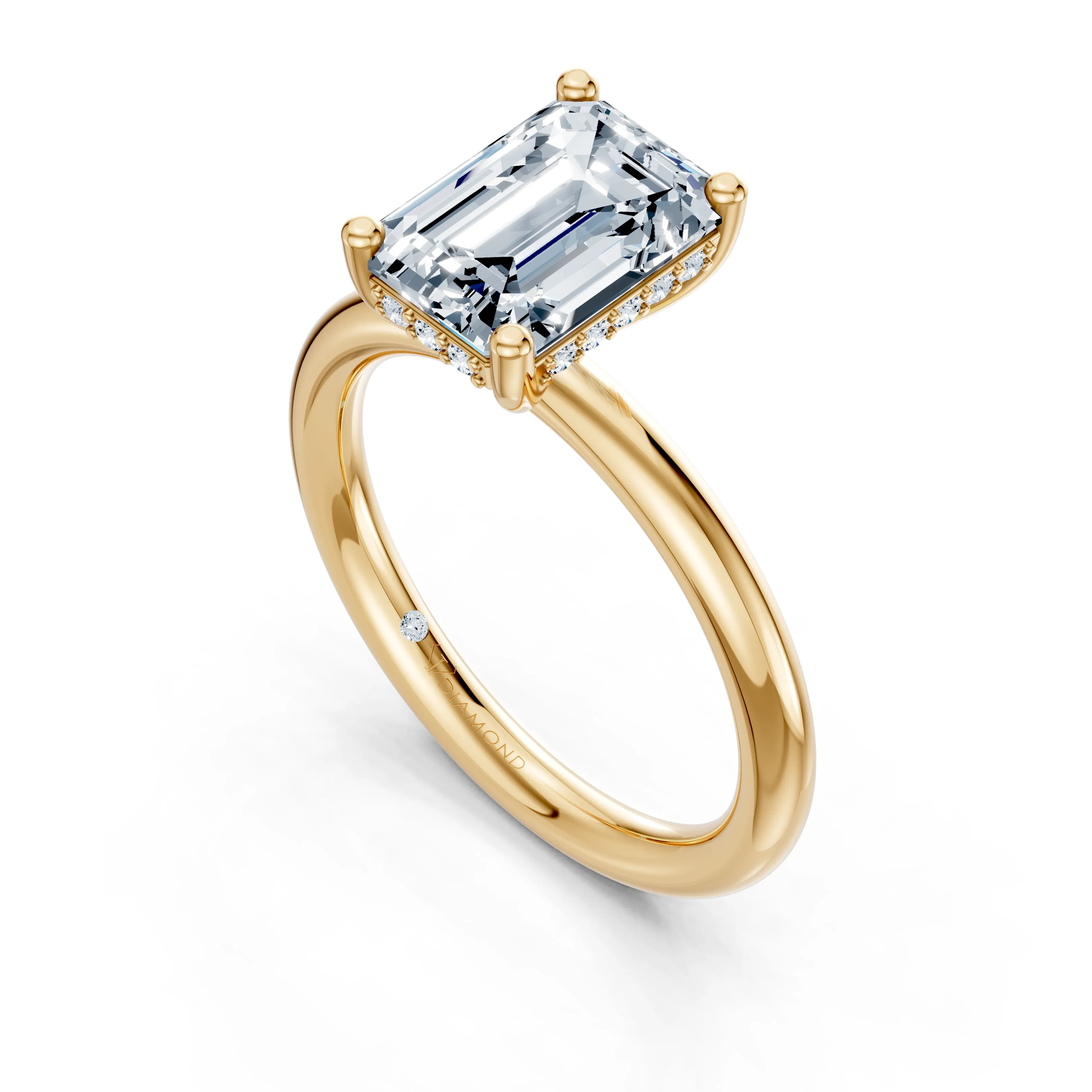 ravellia emerald hidden halo solitaire ring - gallery - 5