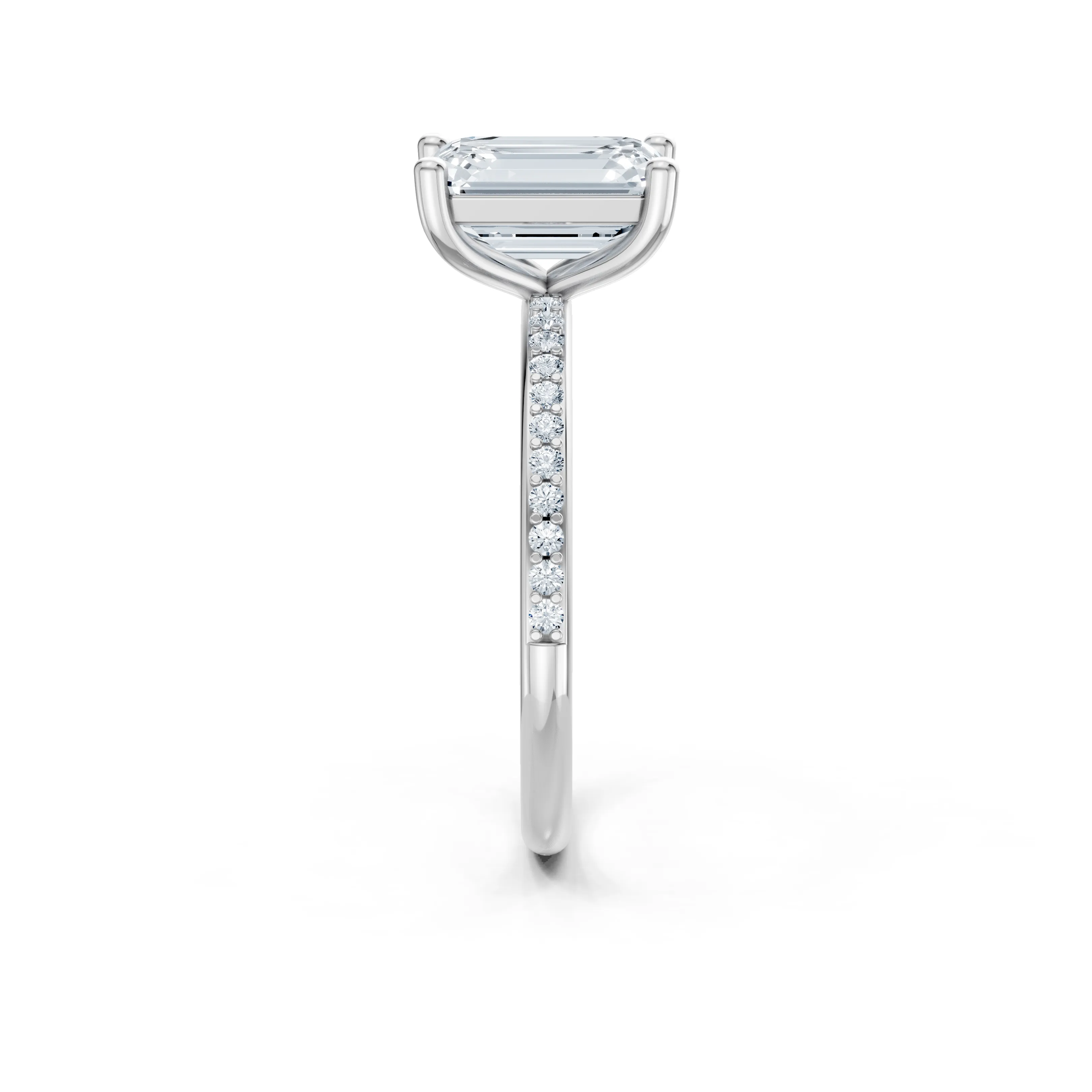 ondorelle pave emerald solitaire ring - gallery - 3