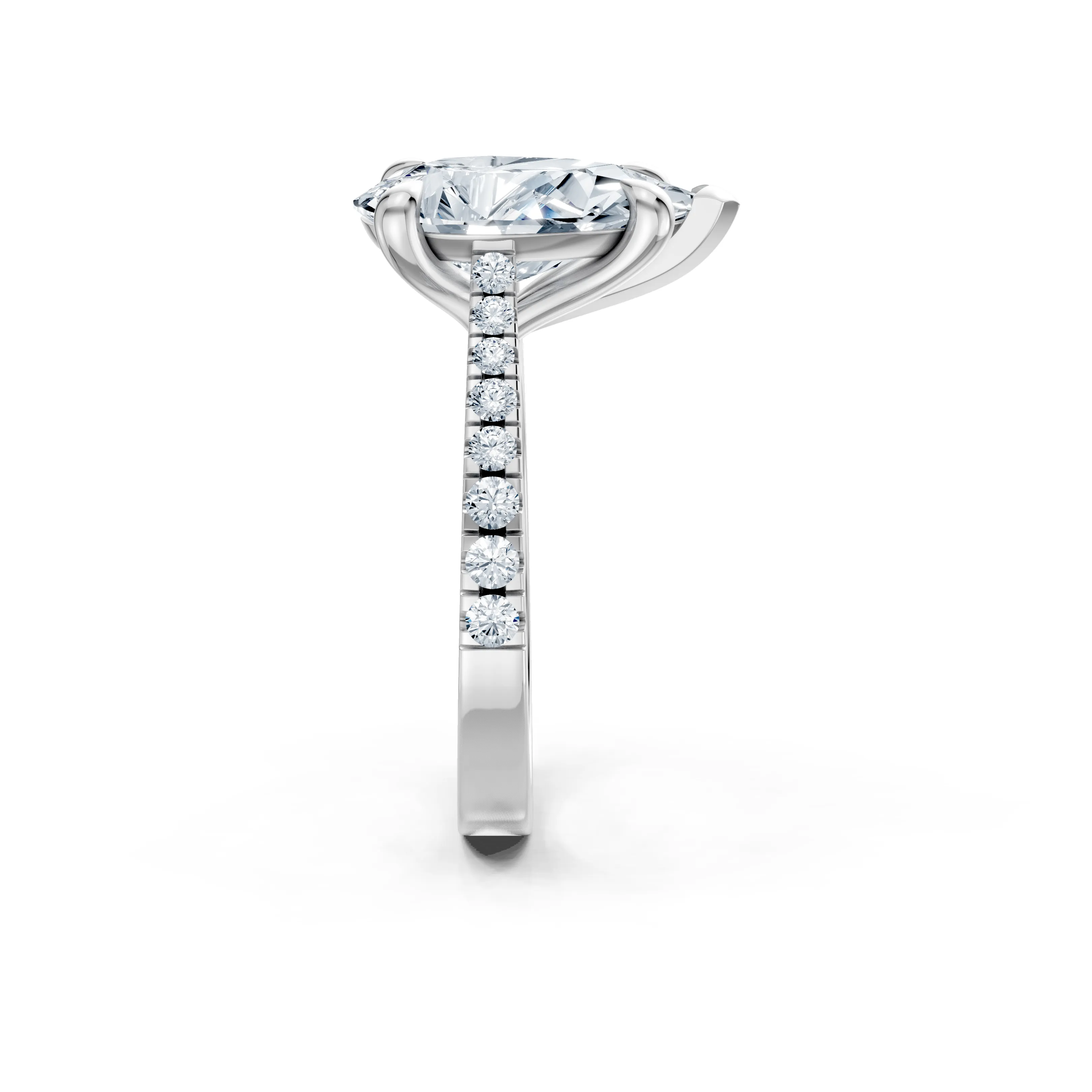 aurelie cathedral pear solitaire pave - gallery - 4