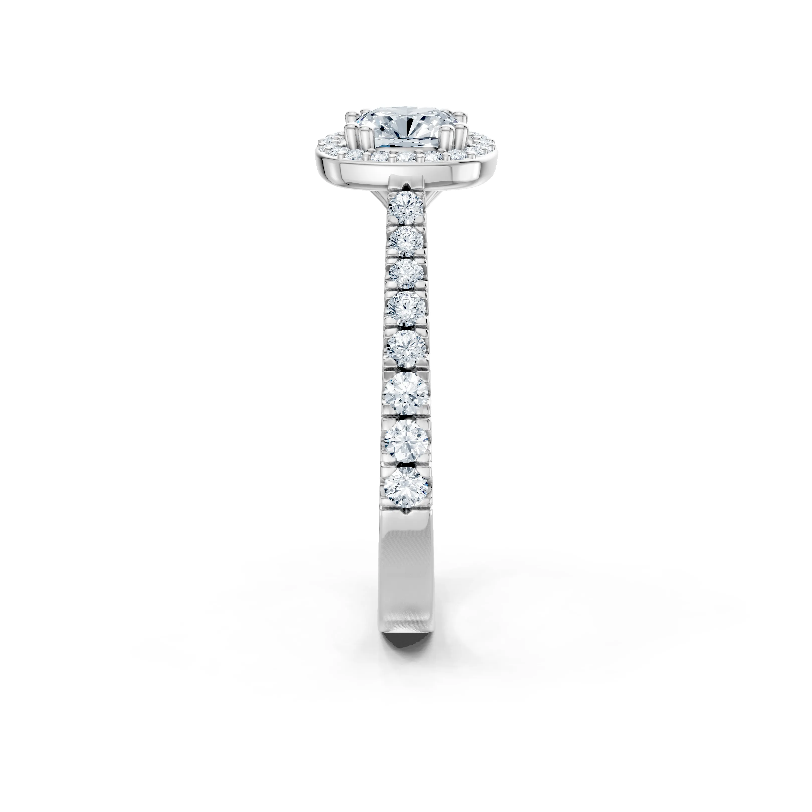 aurielle cushion halo pave ring - gallery - 4
