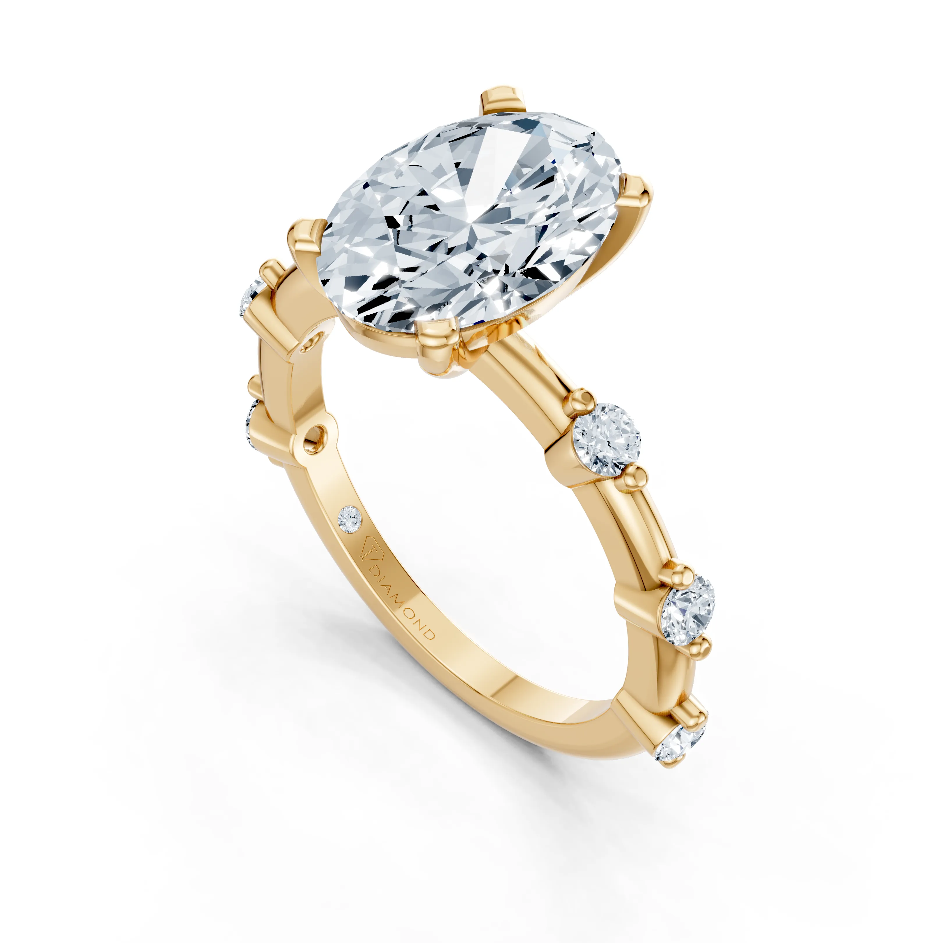 aria oval solitaire ring 1 - gallery - 5