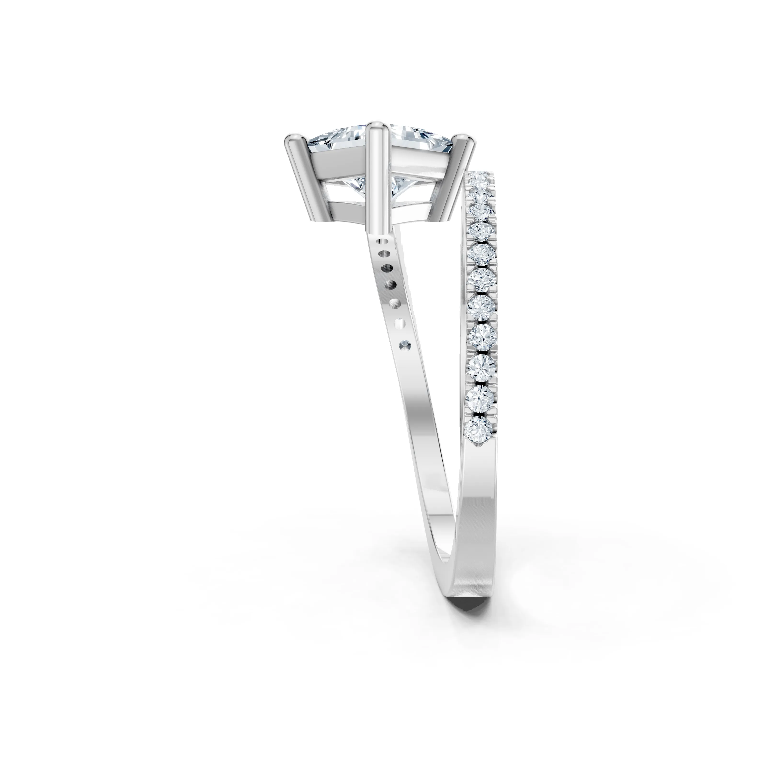 virelia princess twist pave ring - gallery - 3