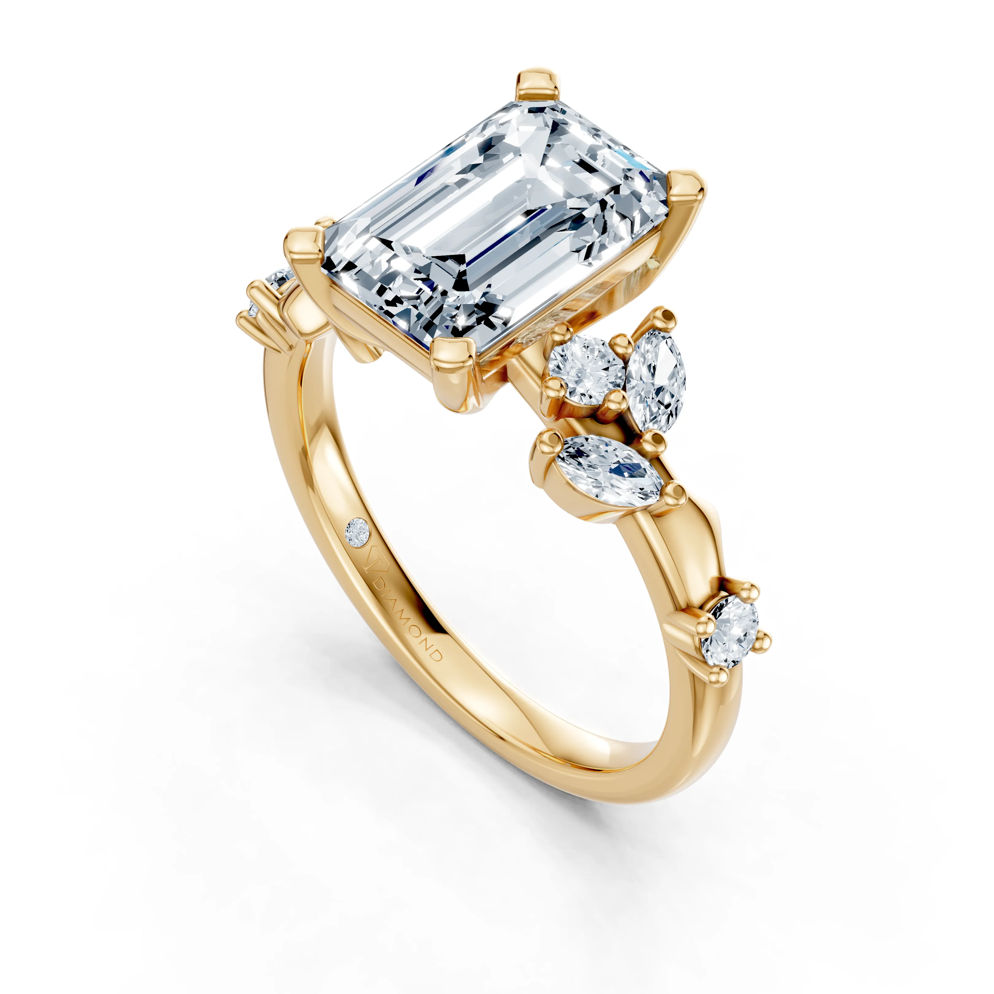 sylvaria emerald botanical cluster ring - gallery - 5