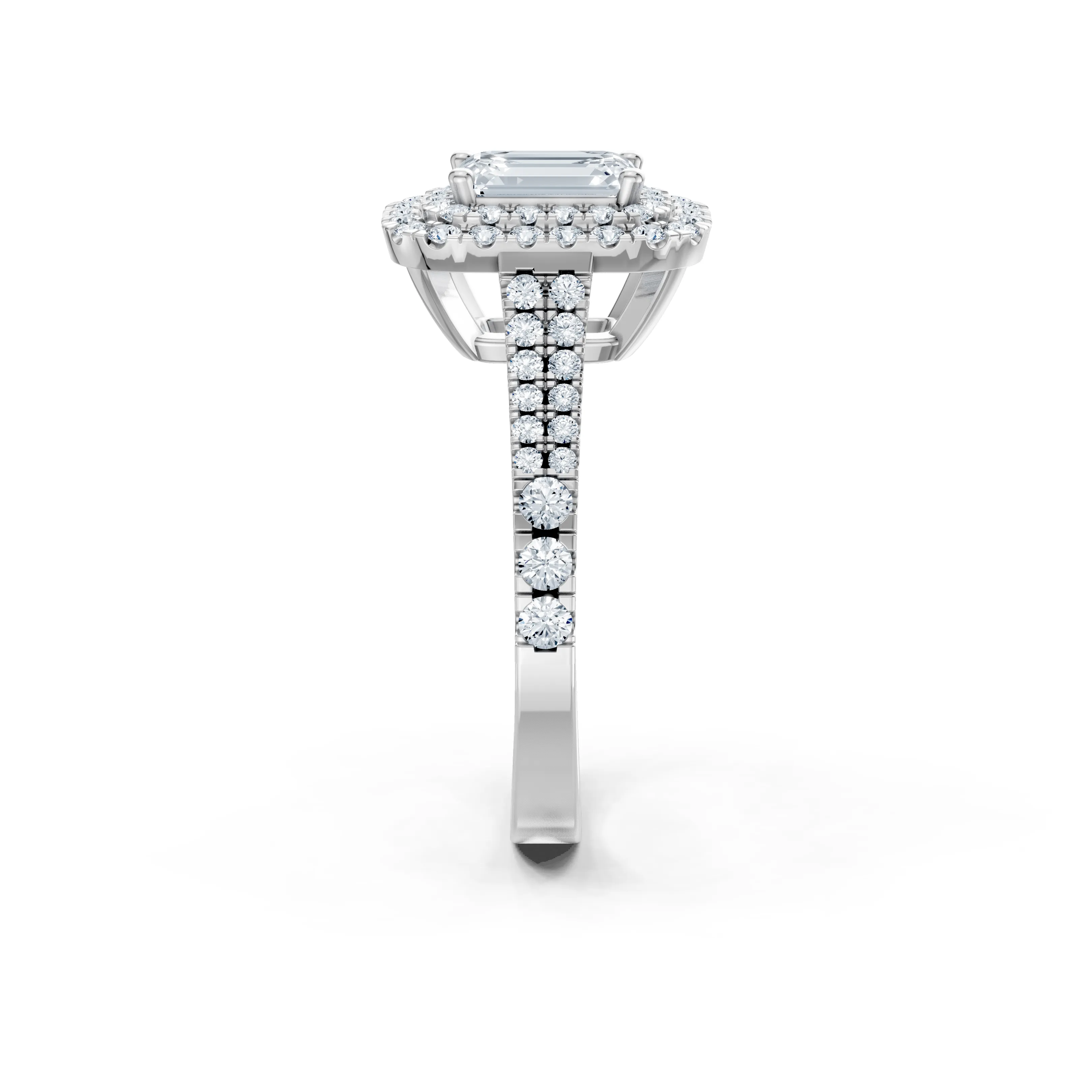 valencia double halo pave ring - gallery - 4