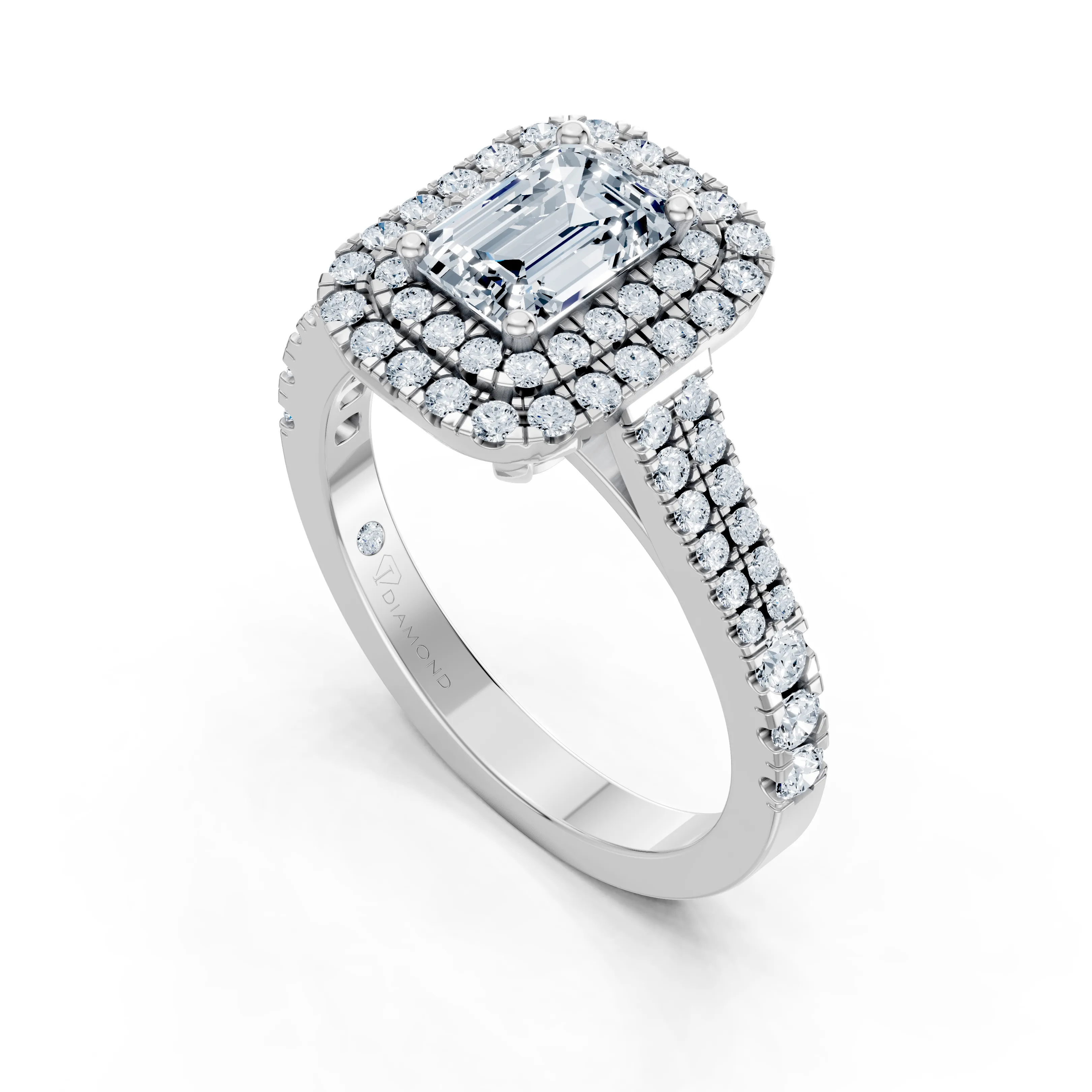 valencia double halo pave ring - gallery - 5