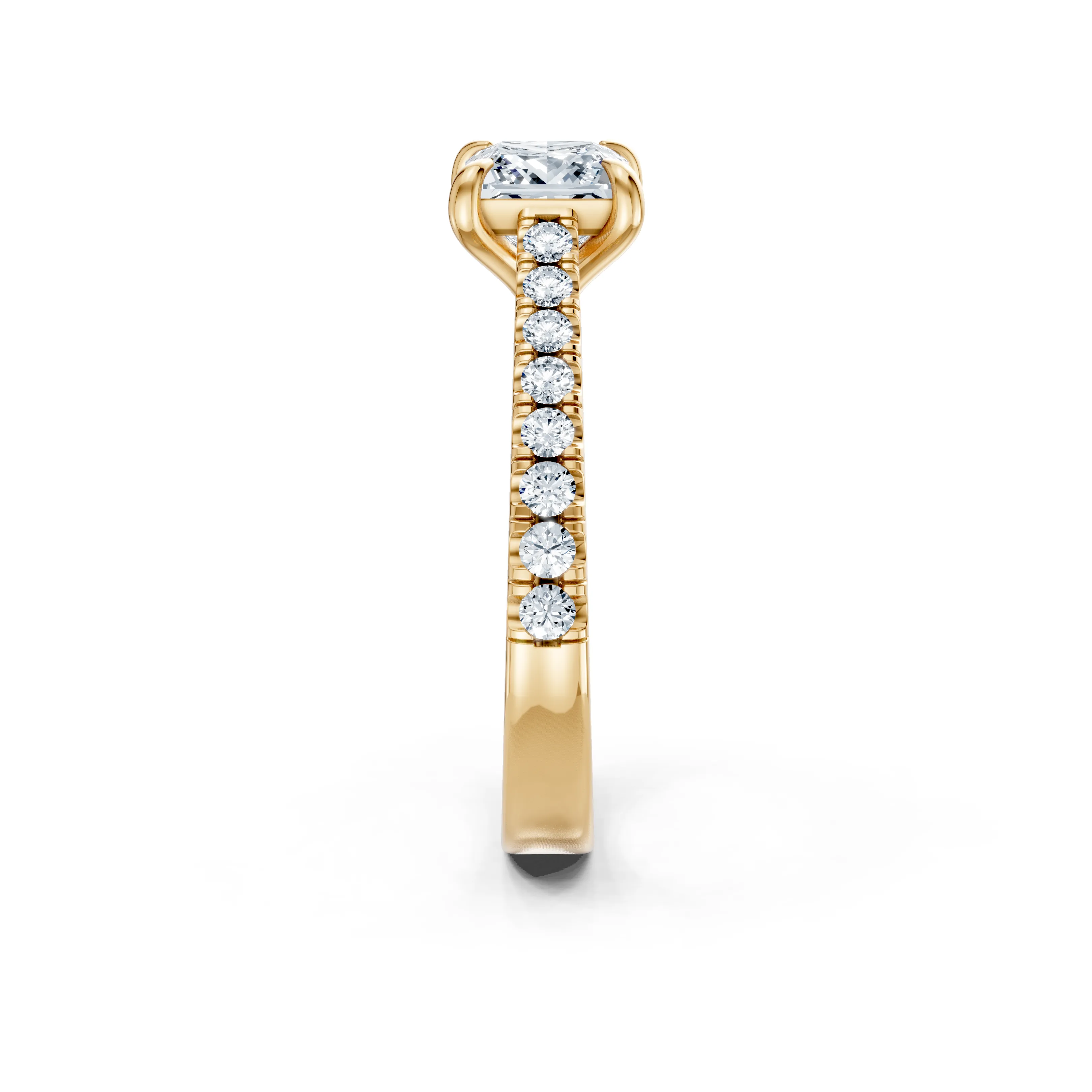 serena princess pave solitaire ring - gallery - 4