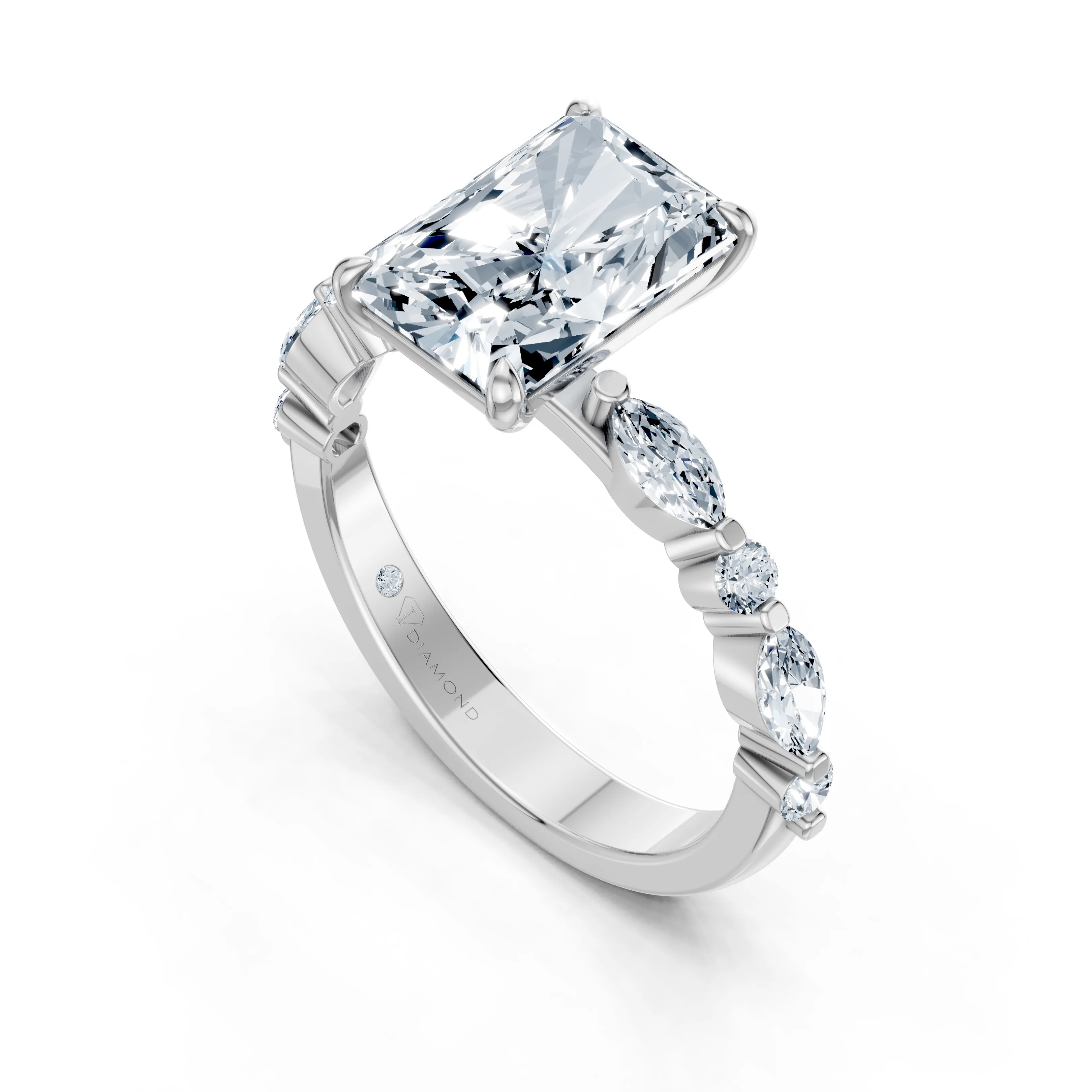 celestine radiant alternating band ring - gallery - 5