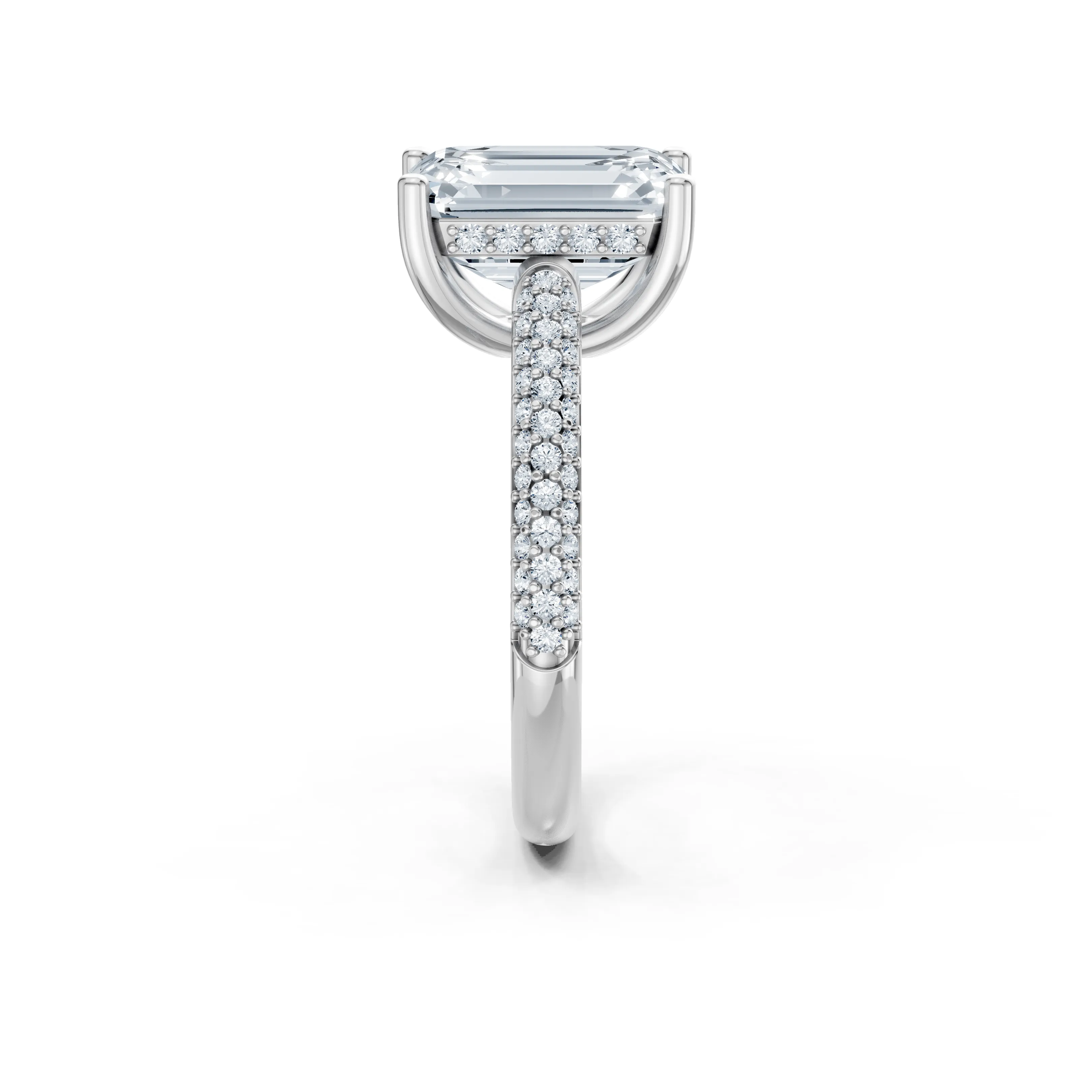 elowen emerald pave tapered solitaire ring - gallery - 5