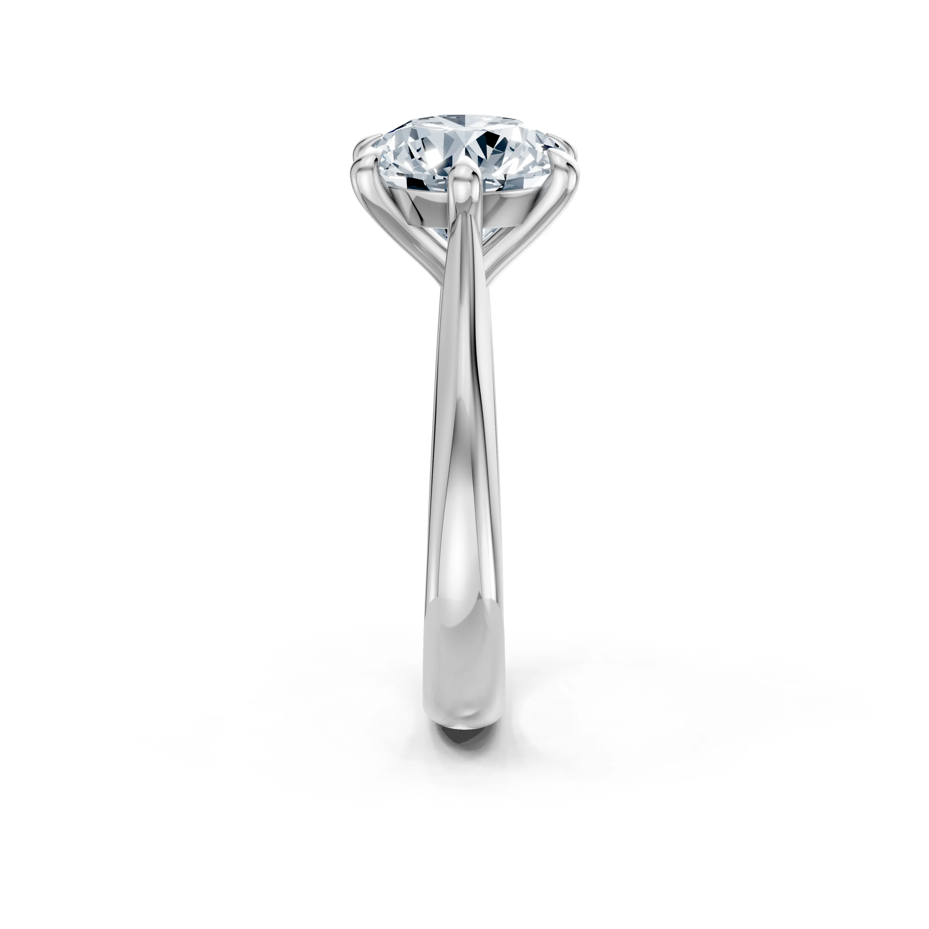 serenata round cathedral solitaire ring - gallery - 3