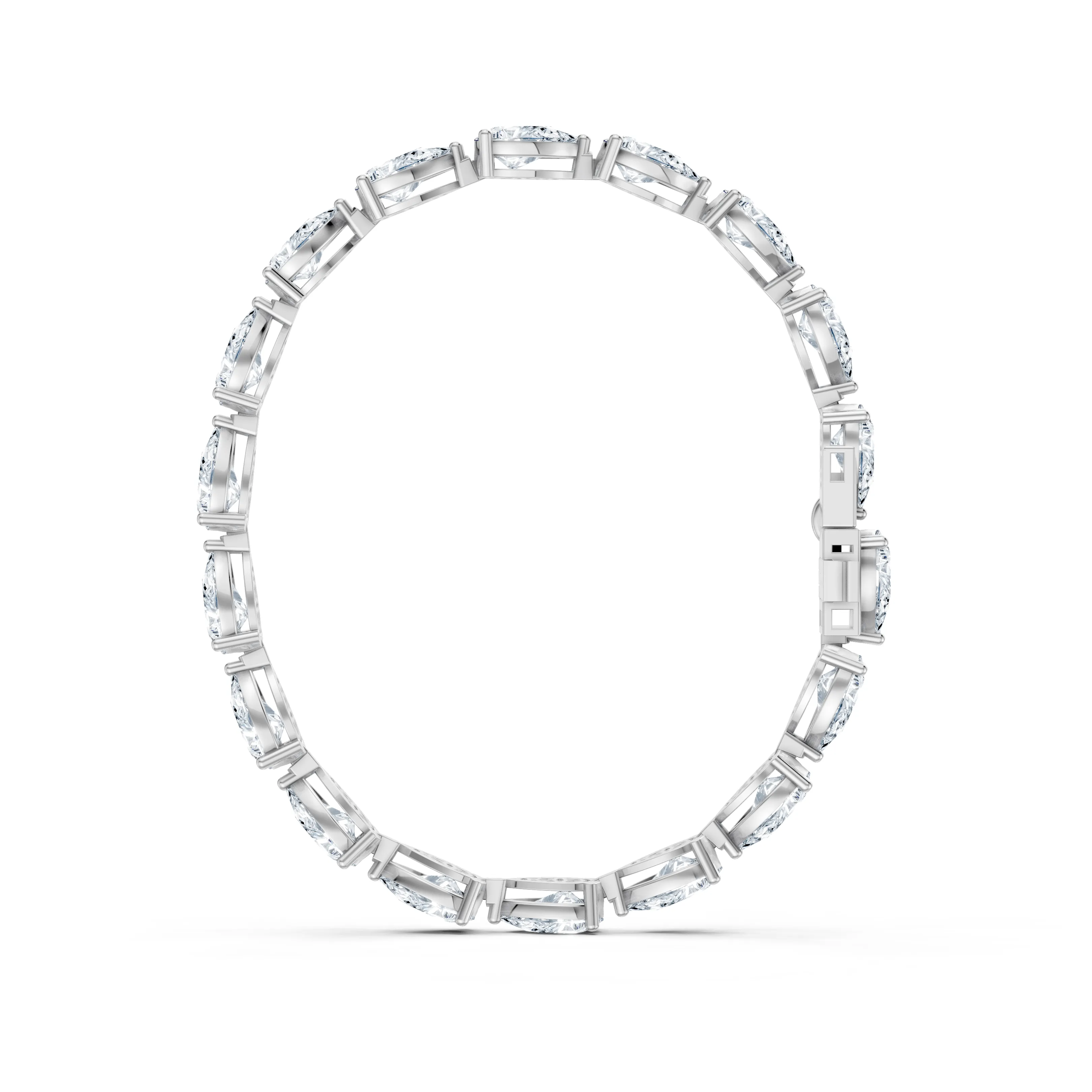 18 carat pear tennis bracelet - gallery - 7